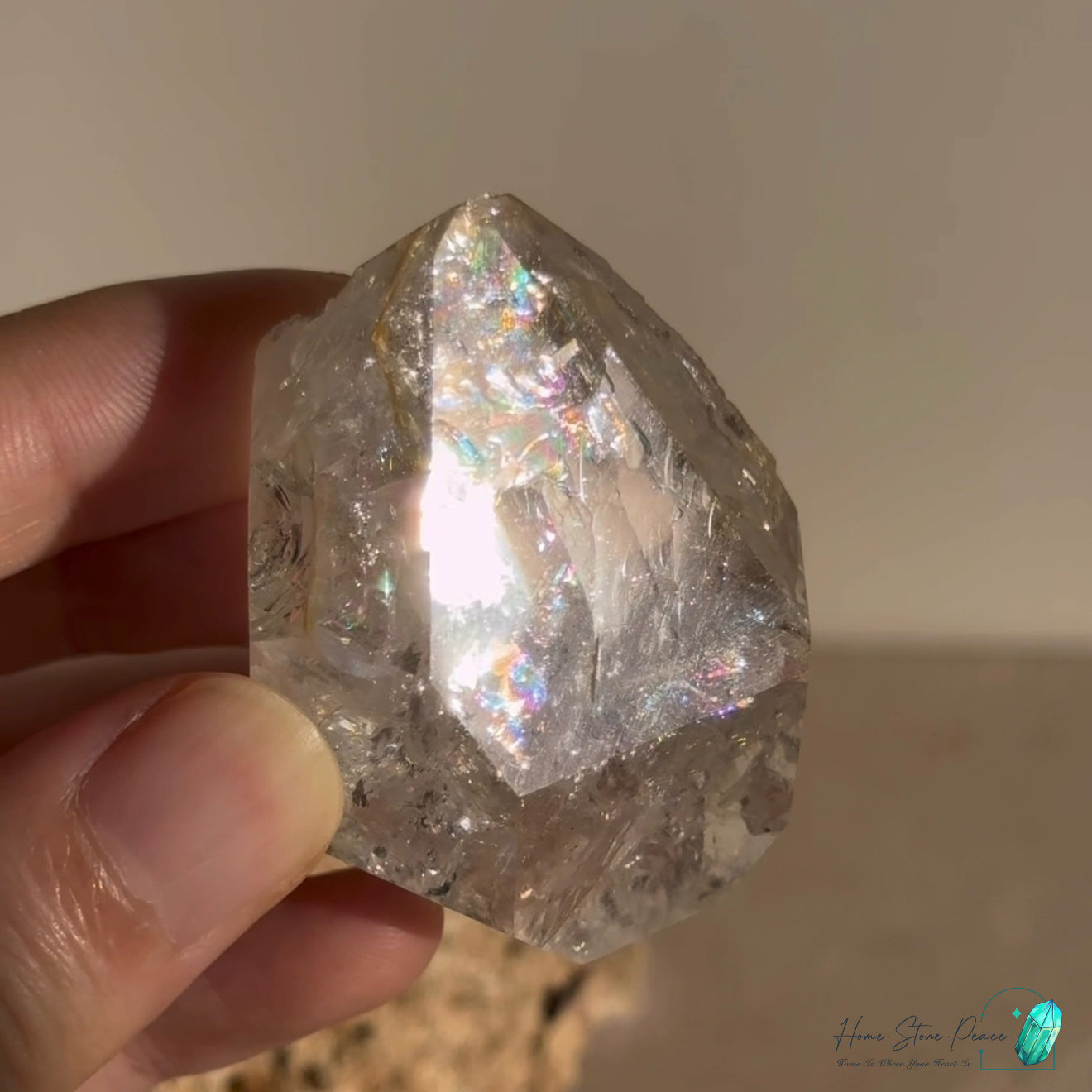 美國紐約彩虹黄金療癒者赫基蒙鑽石 New York Herkimer Diamond with Golden Healer & Rainbows
