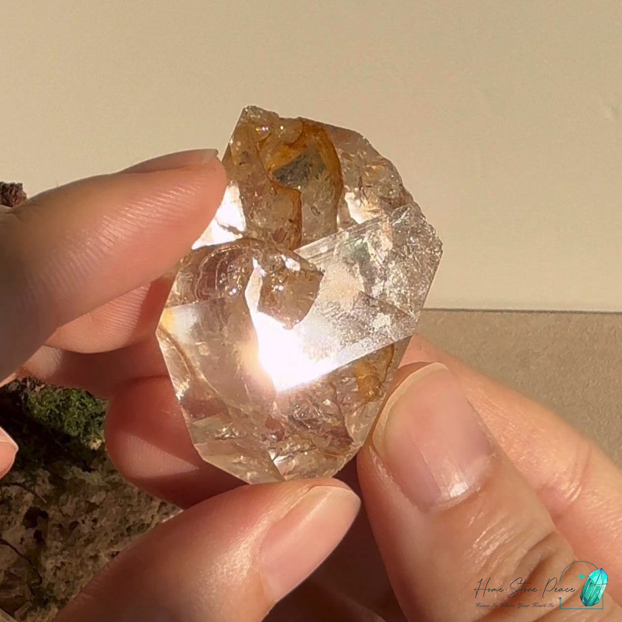 美國紐約黄金療癒者赫基蒙鑽石 New York Herkimer Diamond with Golden Healer