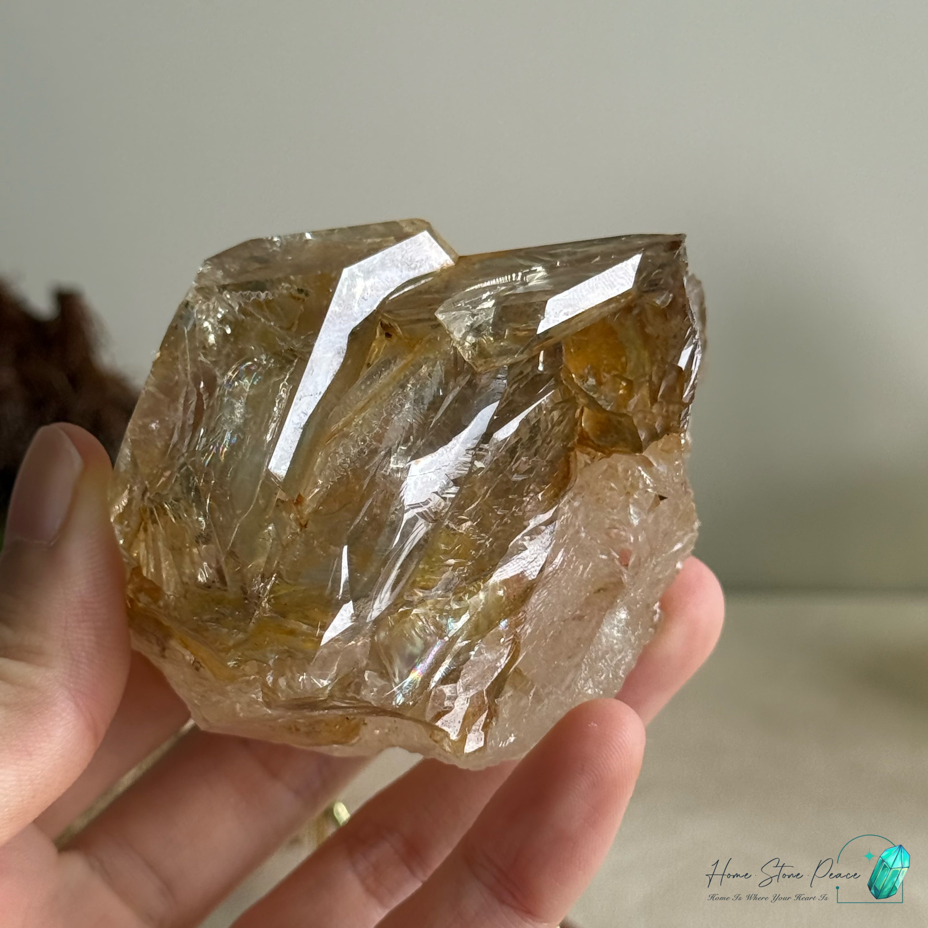 美國紐約黄金療癒者骸骨赫基蒙鑽石 New York Skeletal Herkimer Diamond with Golden Healer