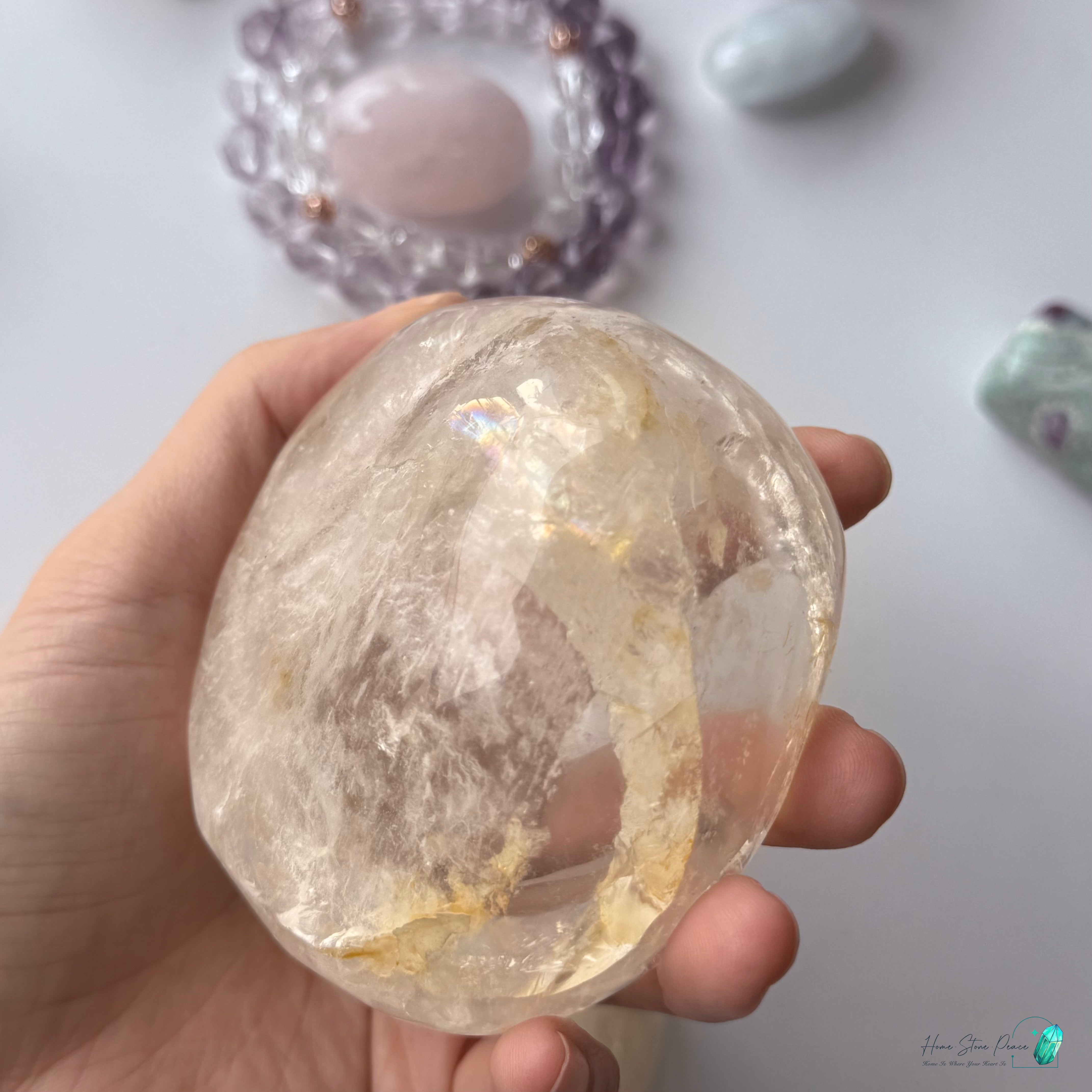 全手工黃金療癒者水晶碗(含彩虹) Handcrafted Golden Healer Bowl (with Rainbows)