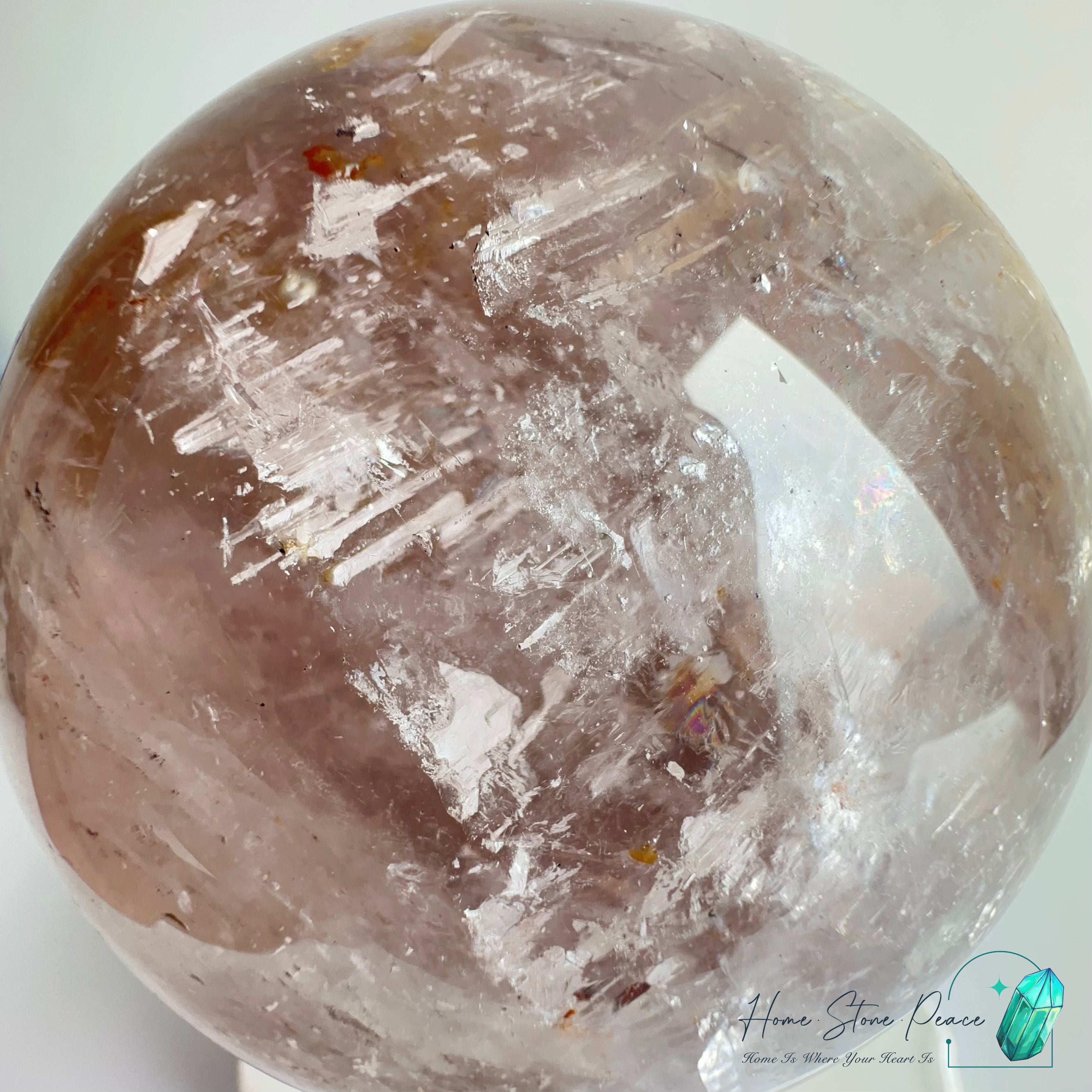 大紫骸骨水晶球黃金療癒者共生(含水膽)Large Skeletal Amethyst Sphere with Golden Healer & Enhydro