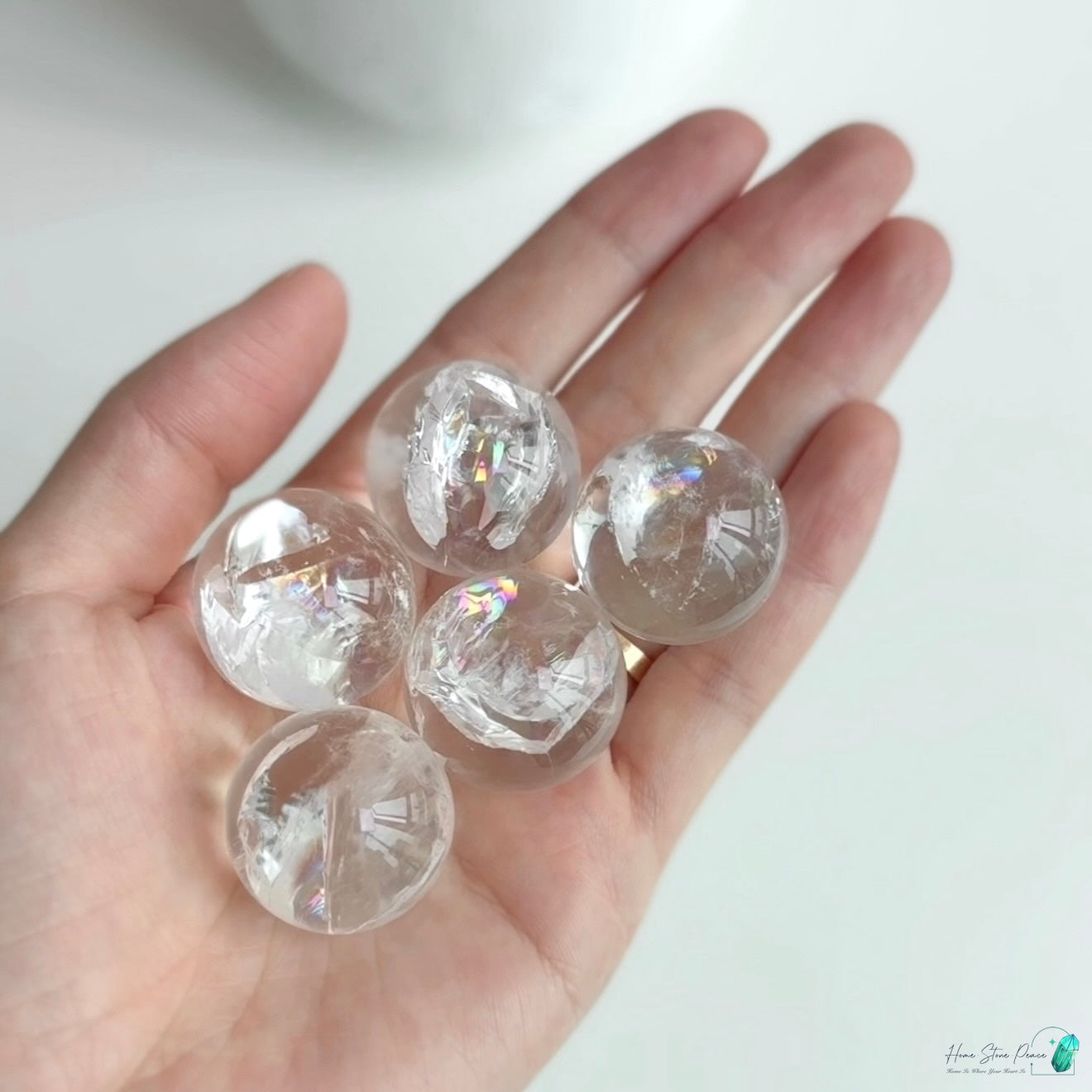 彩虹白水晶小球 Mini Clear Quartz Ball with Rainbows