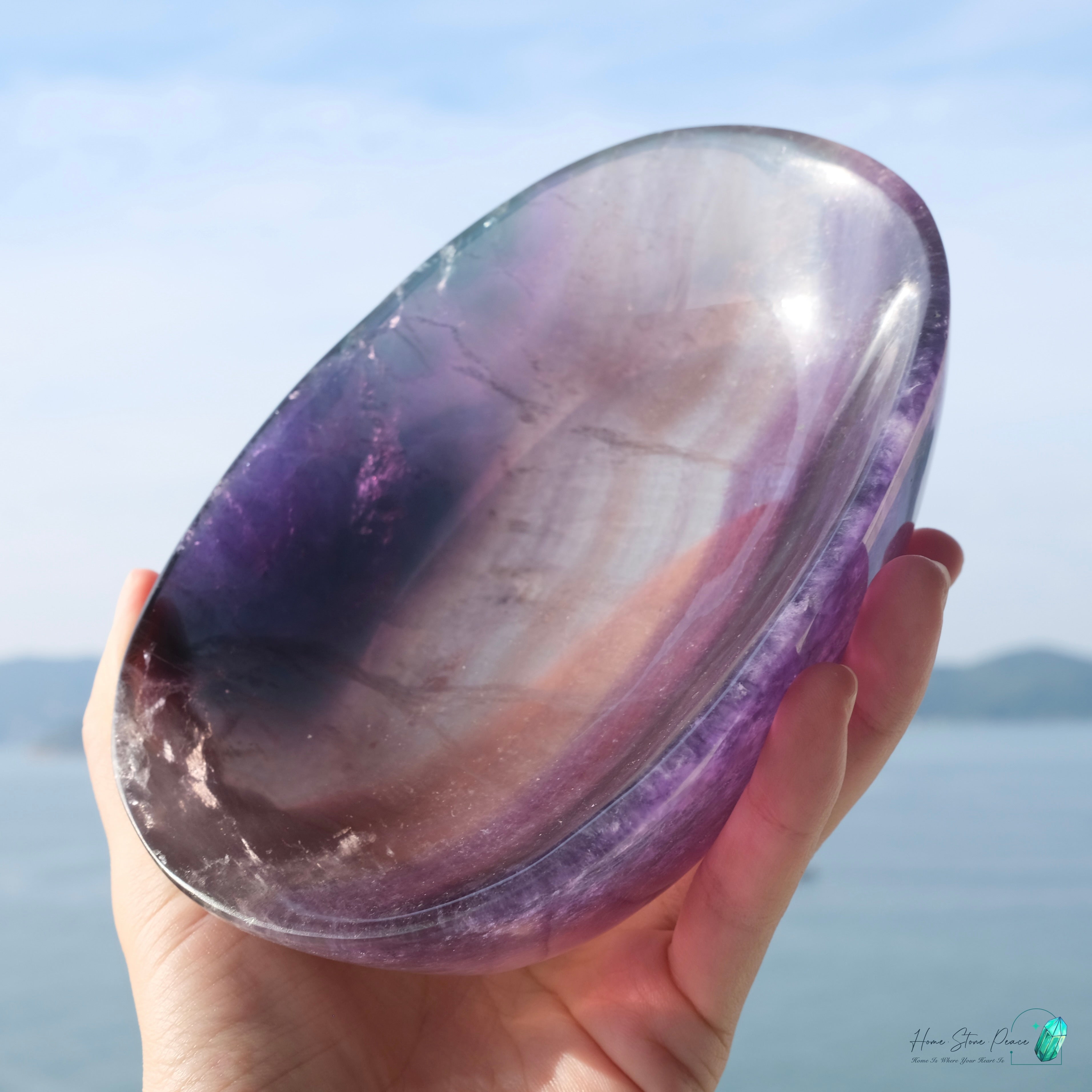 千層彩虹螢石碟(加厚）Rainbow Fluorite Dish