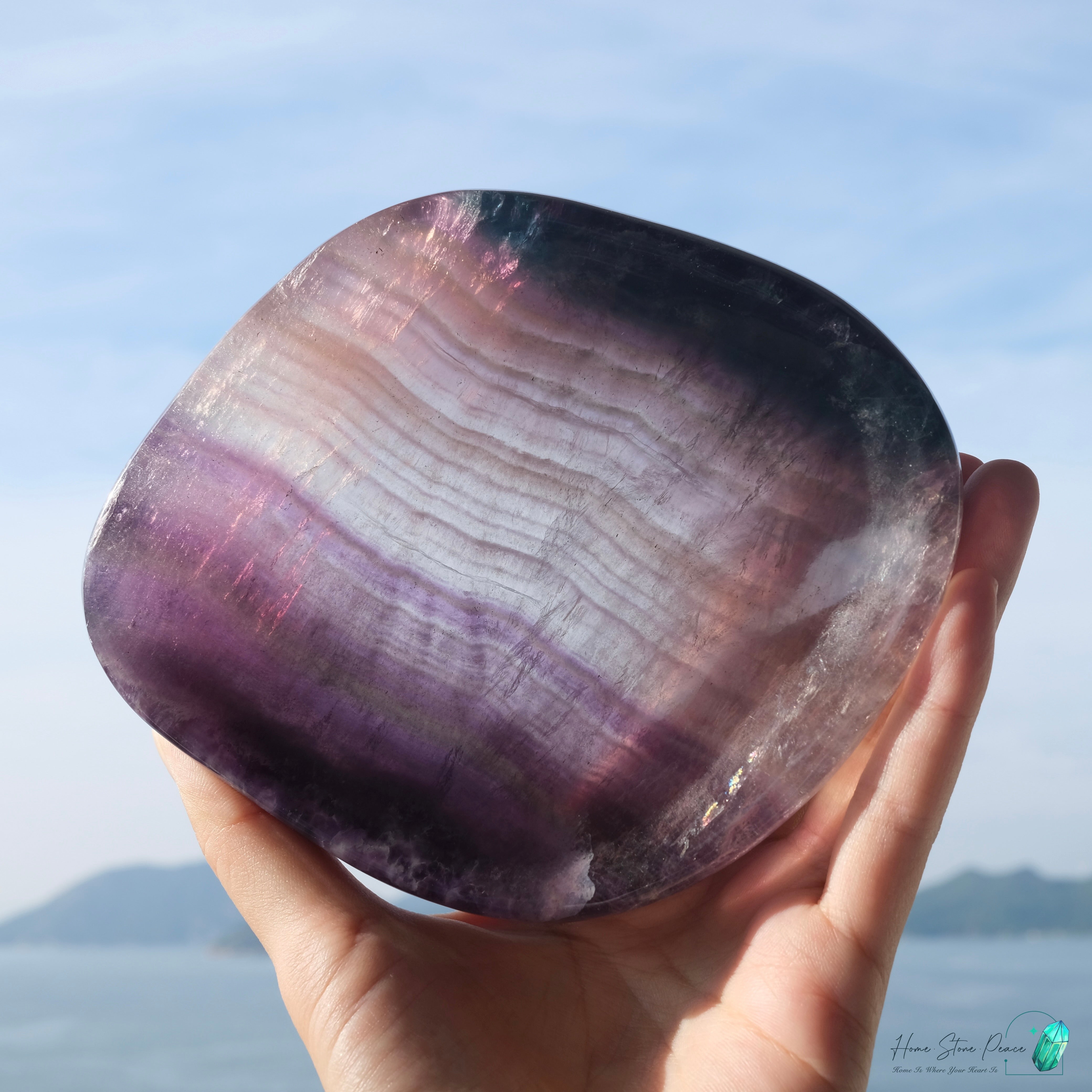 千層彩虹螢石碟(加厚）Rainbow Fluorite Dish