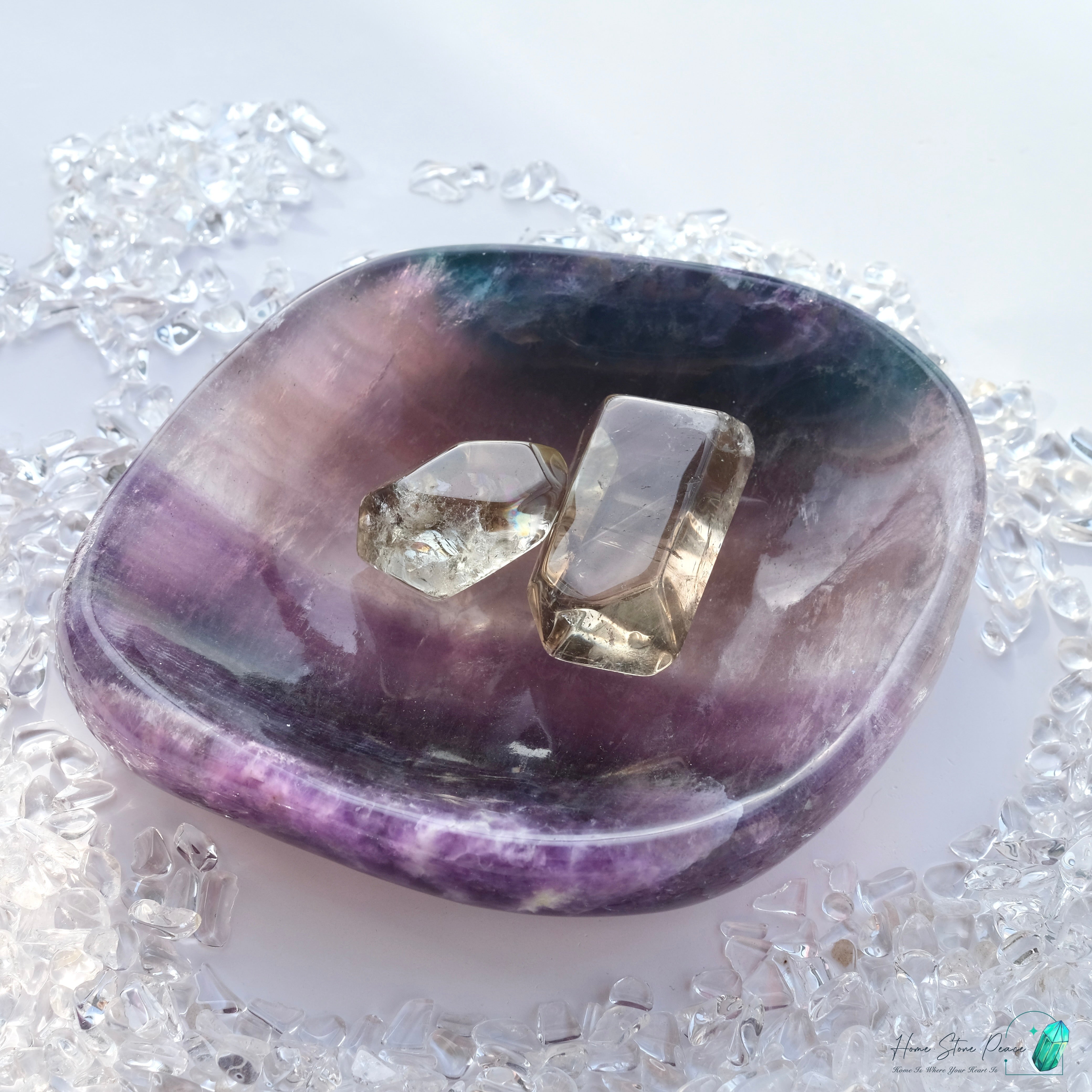 千層彩虹螢石碟(加厚）Rainbow Fluorite Dish