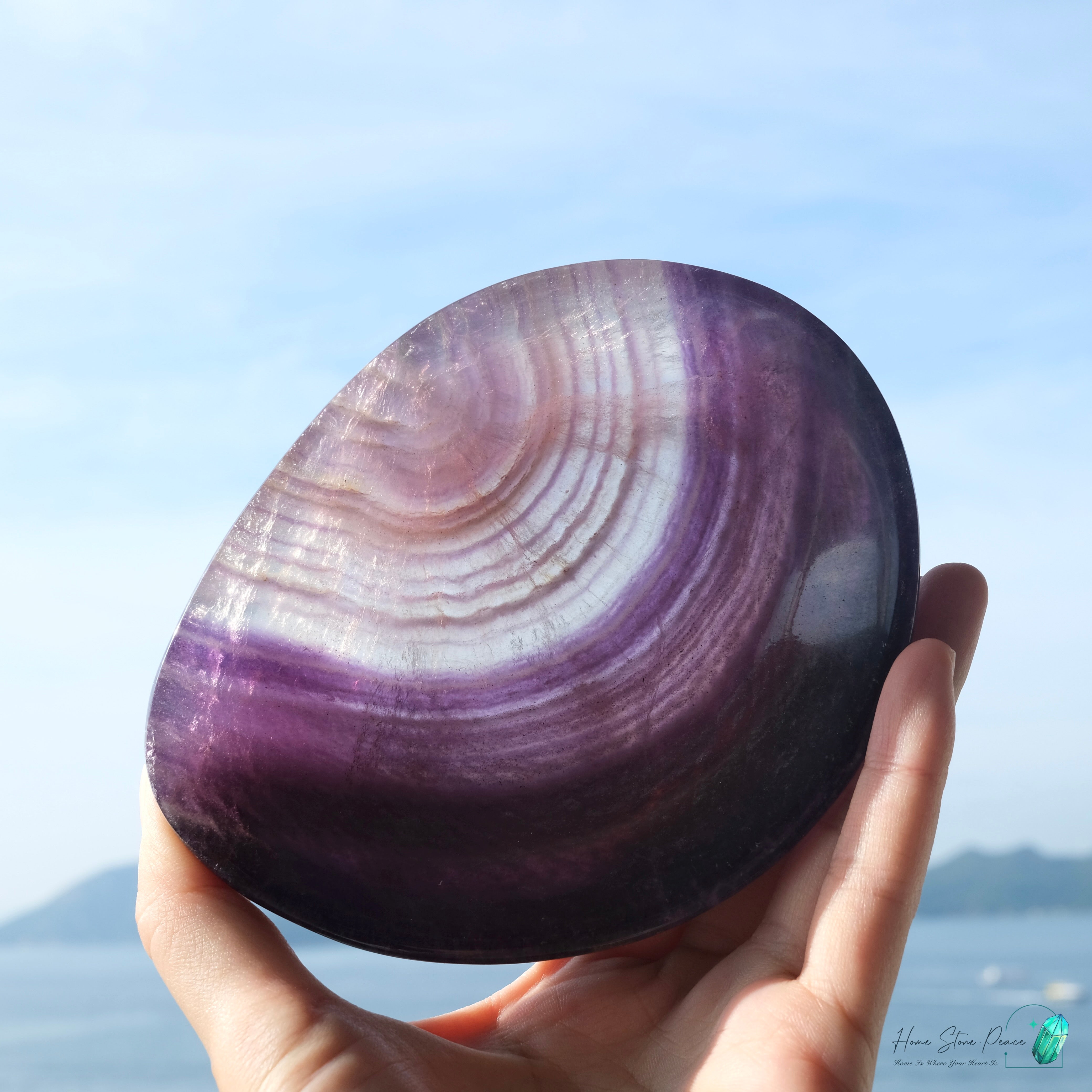 千層紫色螢石碟(加厚）Purple Fluorite Dish