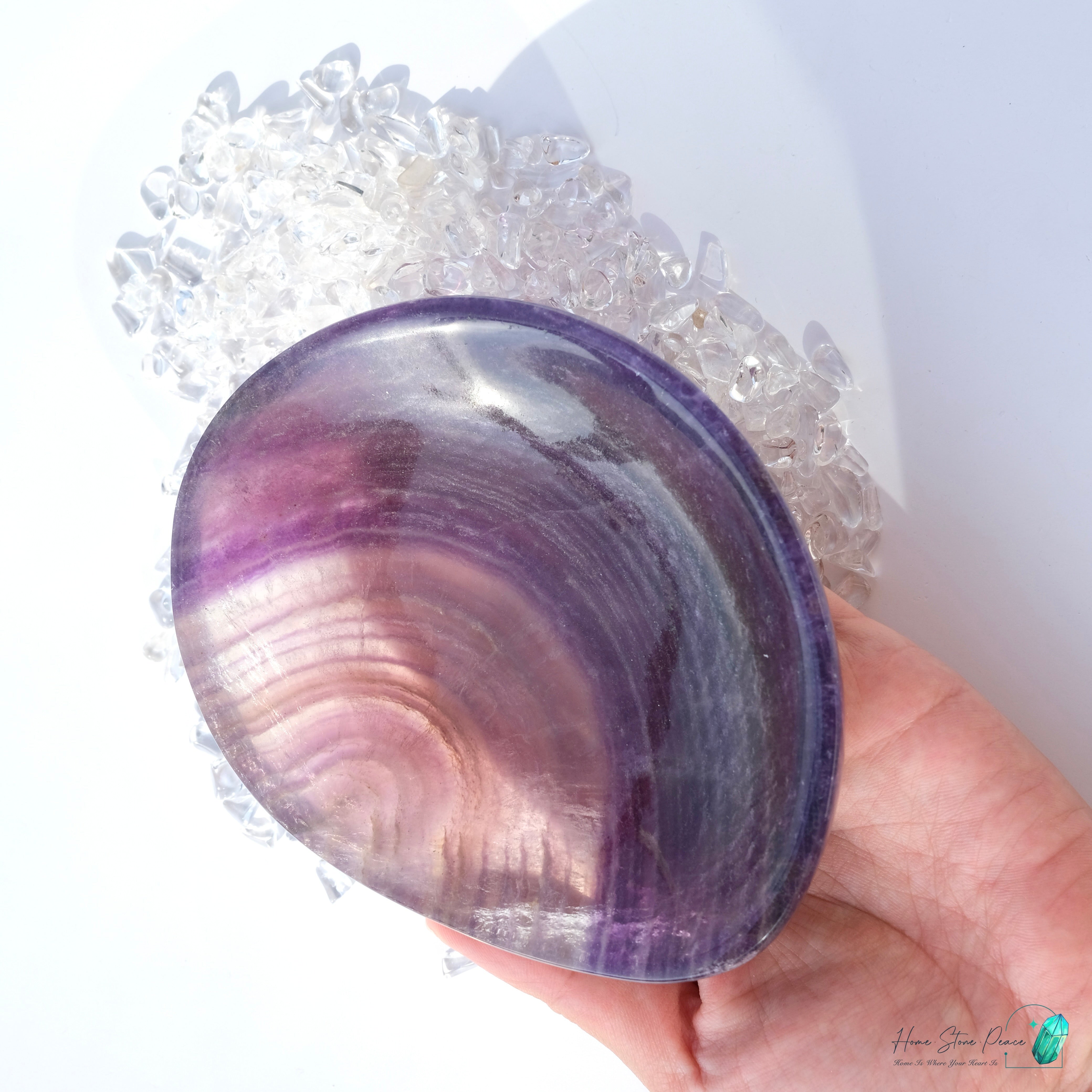 千層紫色螢石碟(加厚）Purple Fluorite Dish