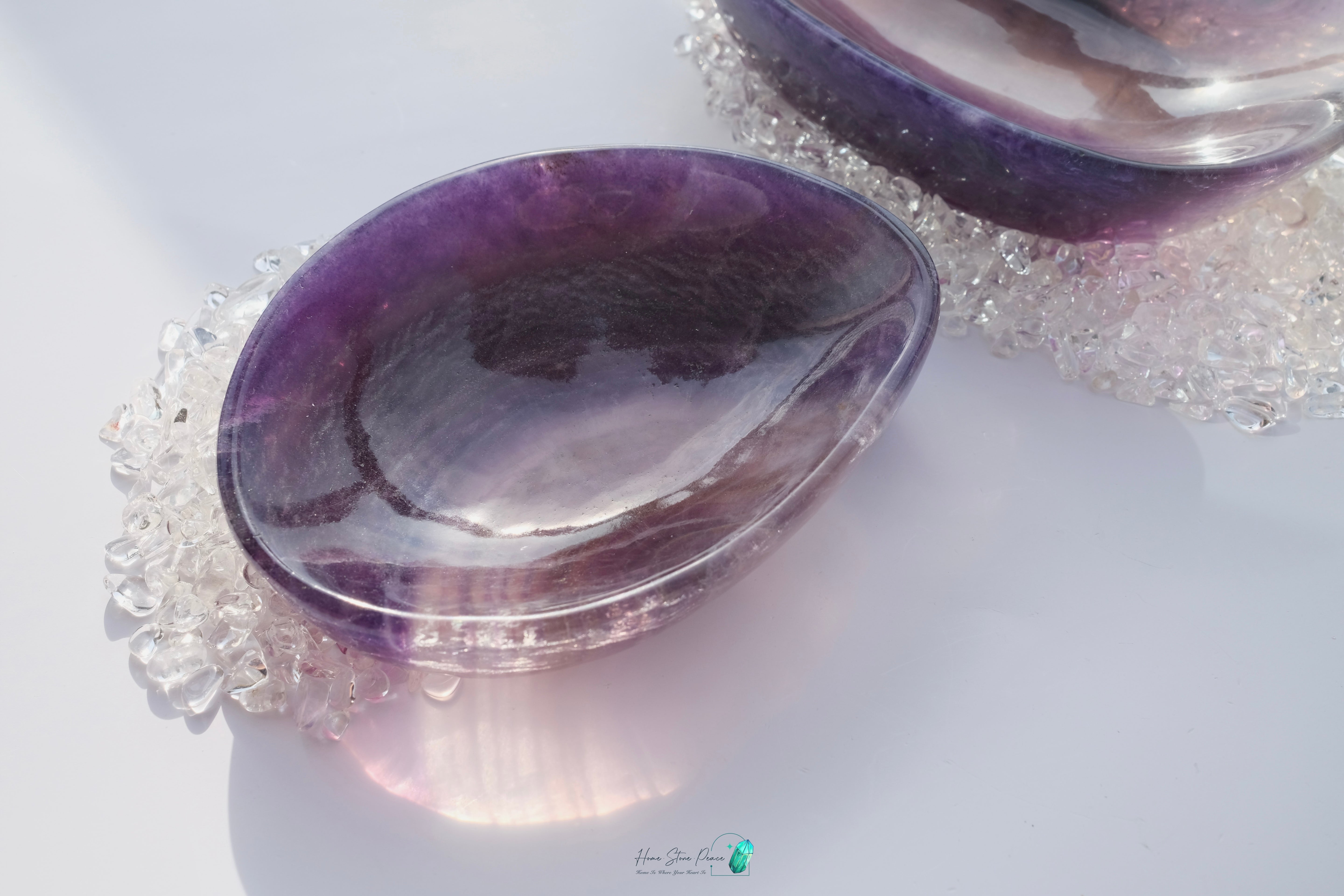 千層紫色螢石碟(加厚）Purple Fluorite Dish