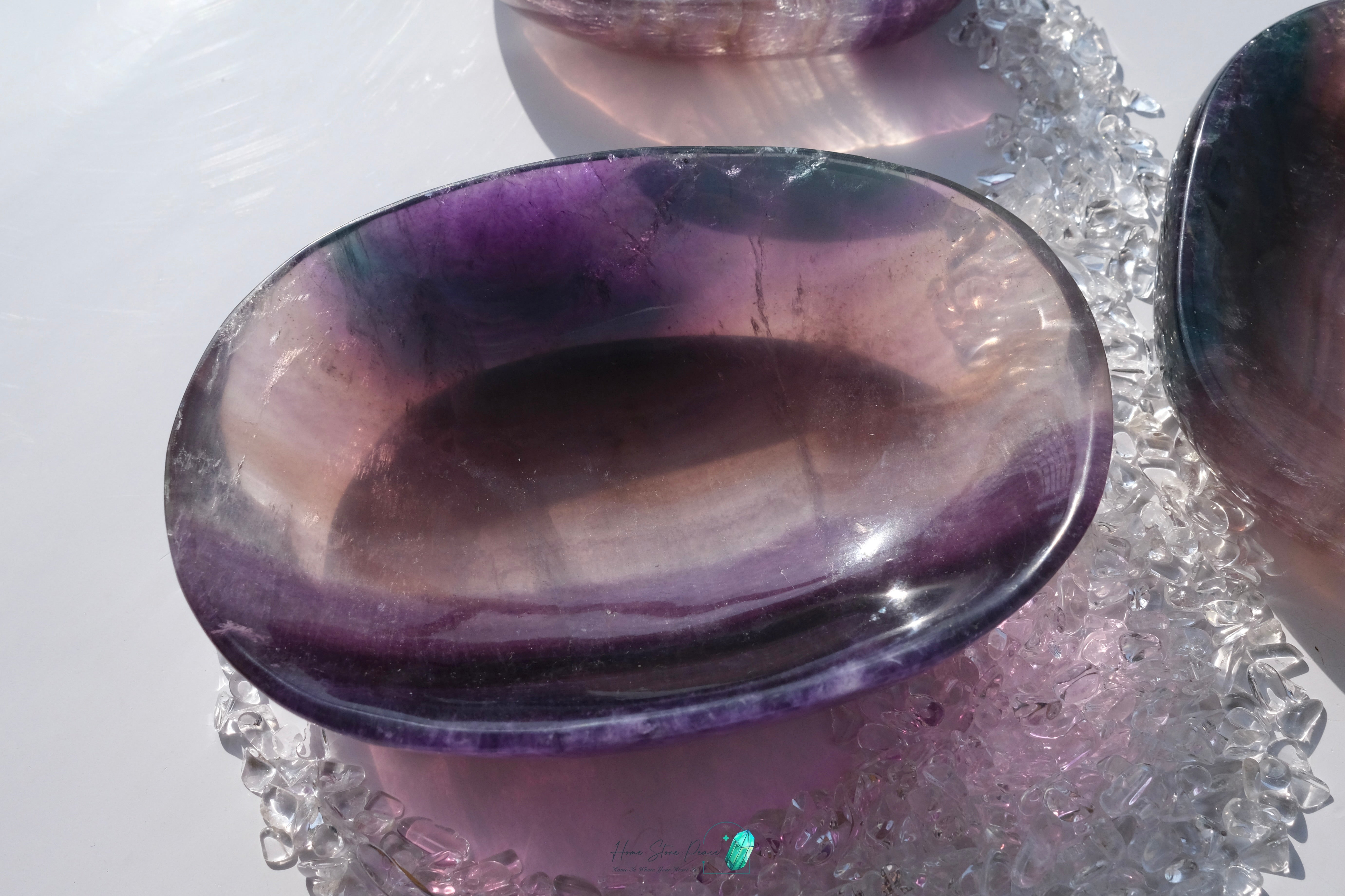 千層彩虹螢石碟(加厚）Rainbow Fluorite Dish