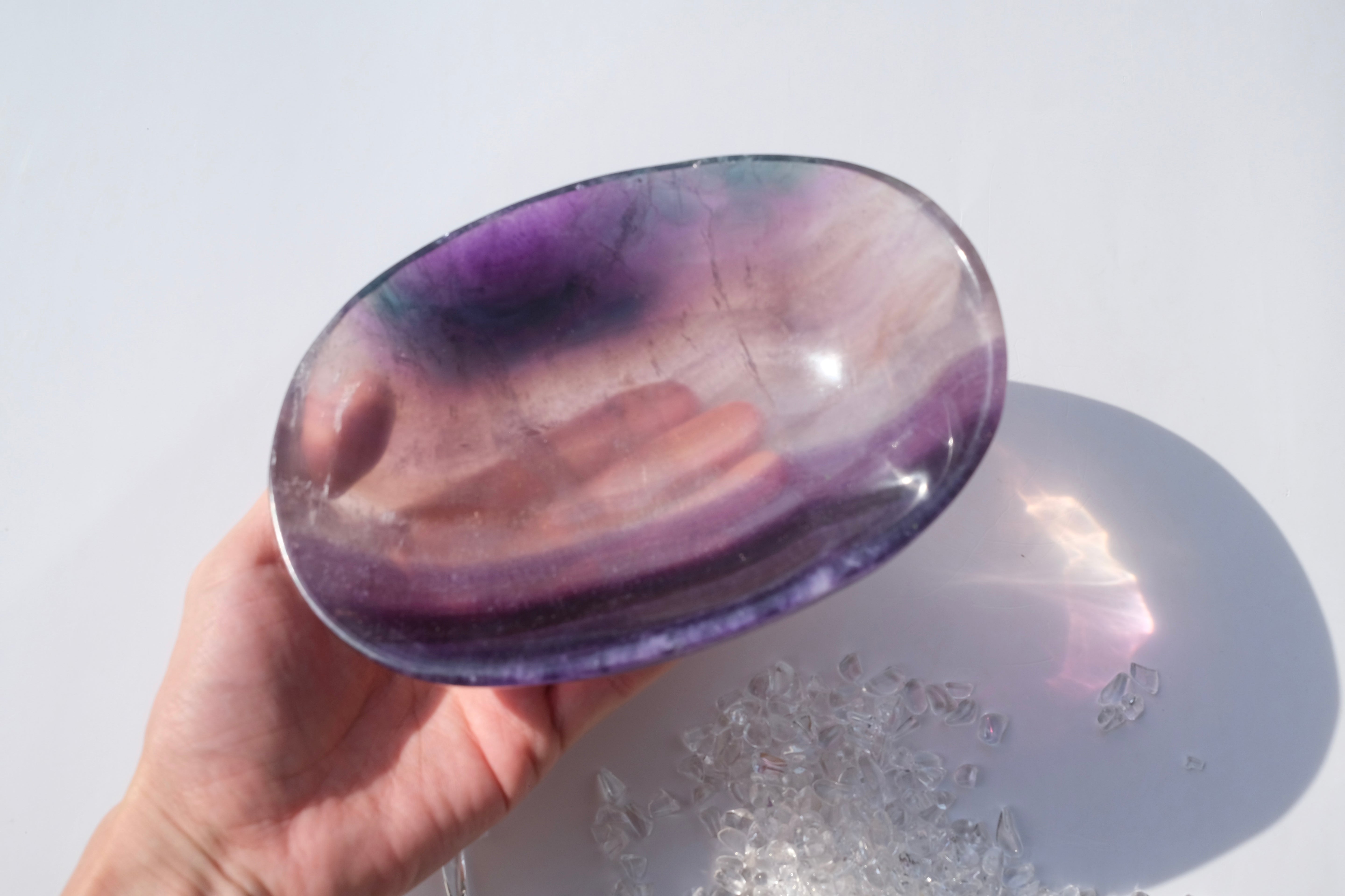 千層彩虹螢石碟(加厚）Rainbow Fluorite Dish