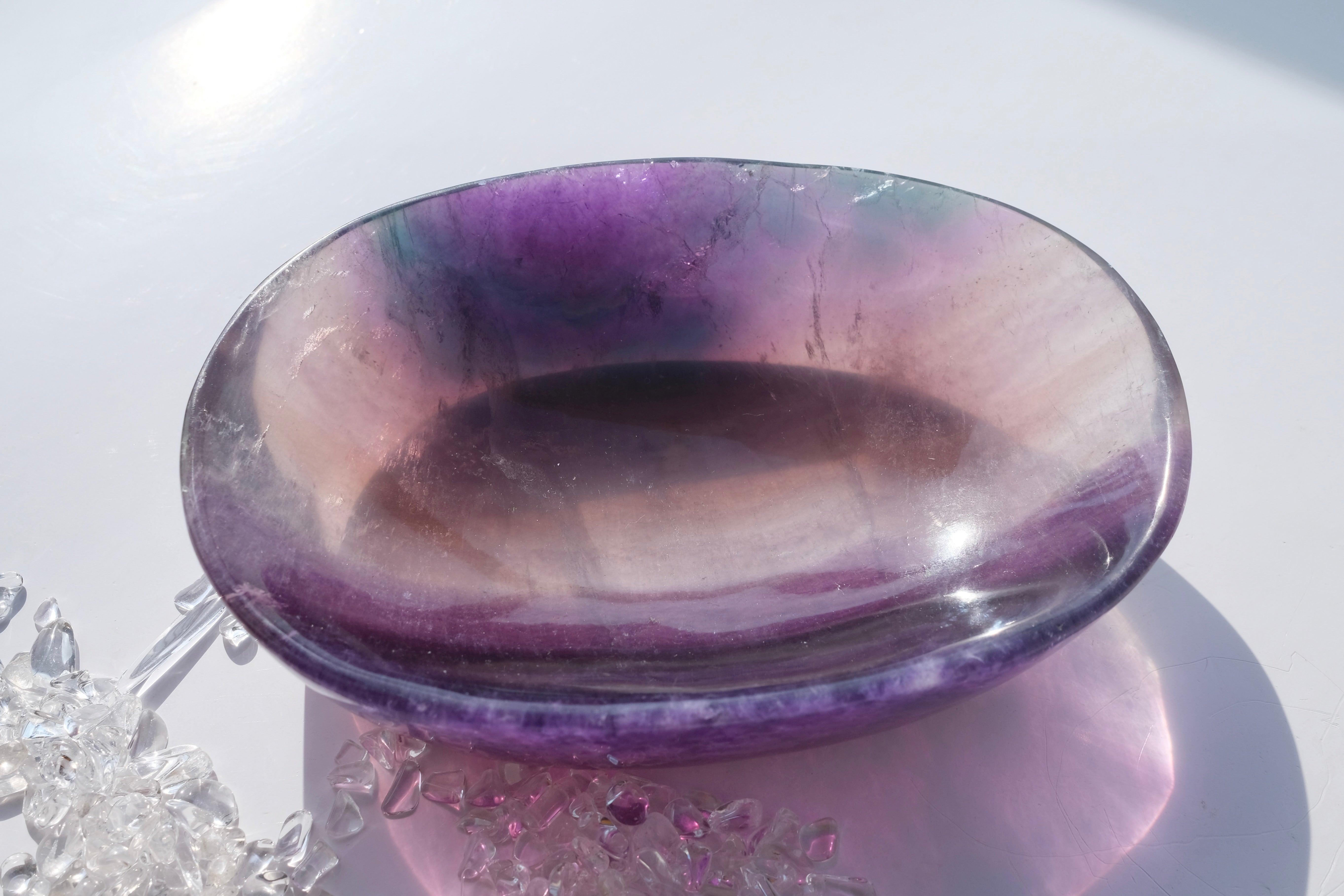 千層彩虹螢石碟(加厚）Rainbow Fluorite Dish