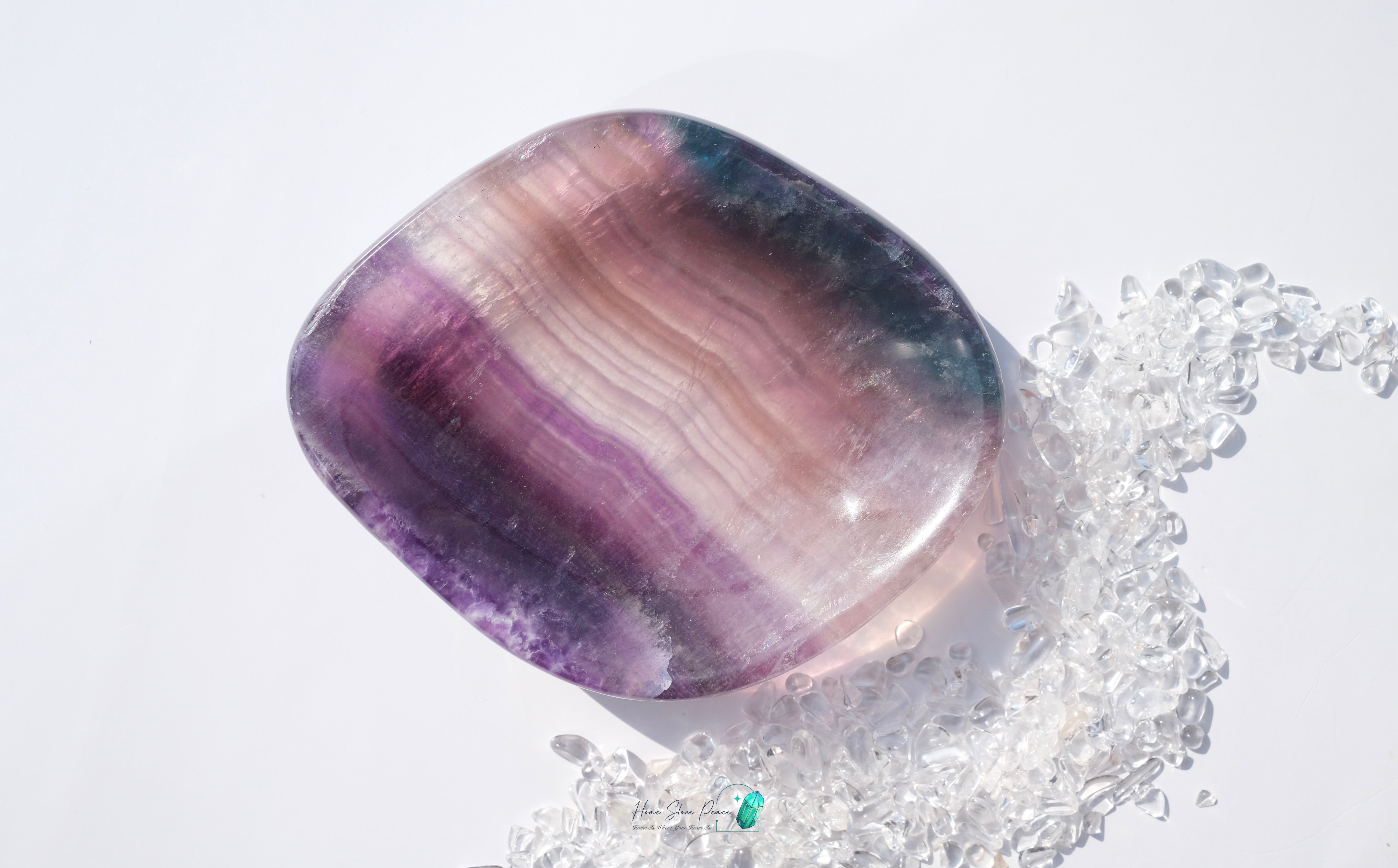 千層彩虹螢石碟(加厚）Rainbow Fluorite Dish