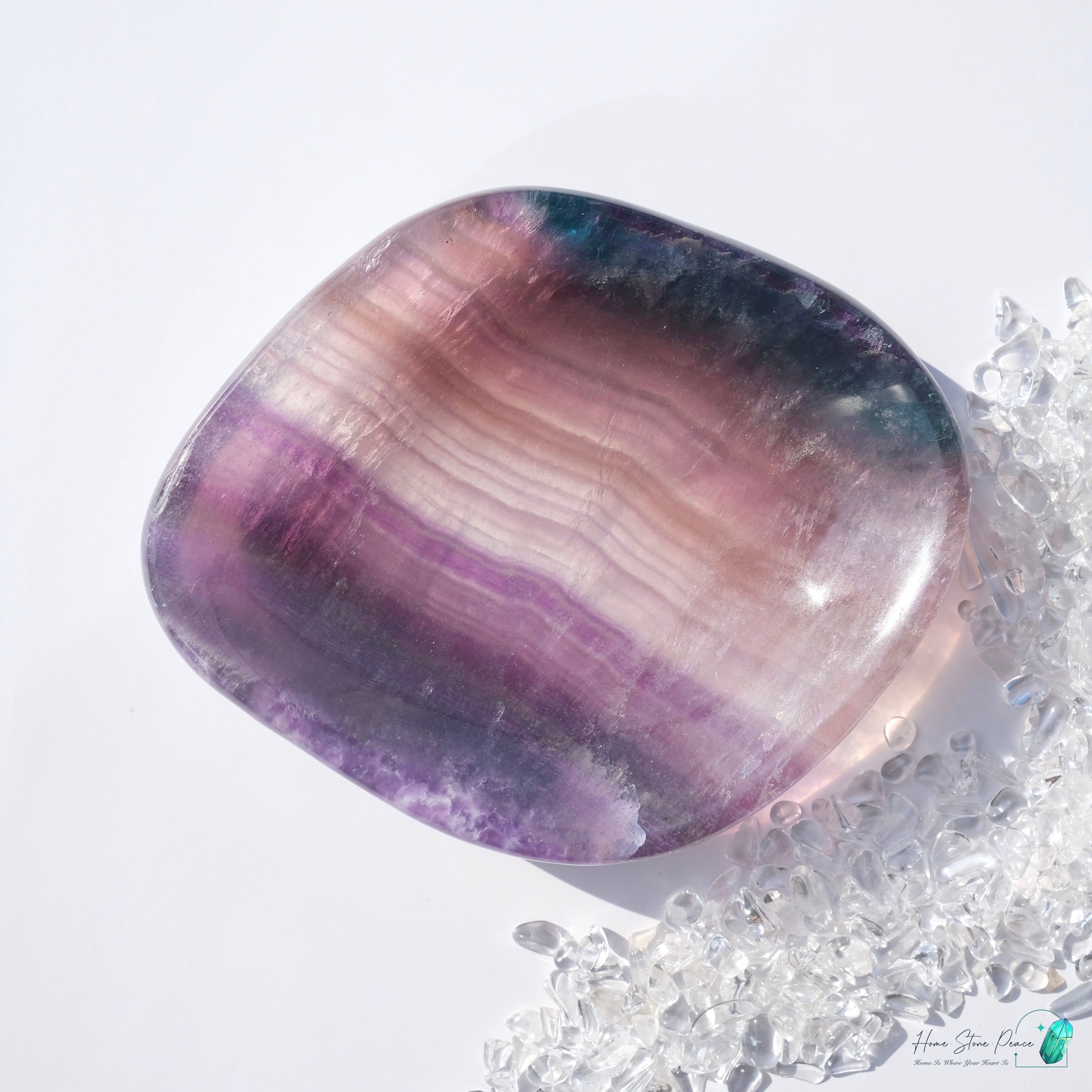 千層彩虹螢石碟(加厚）Rainbow Fluorite Dish