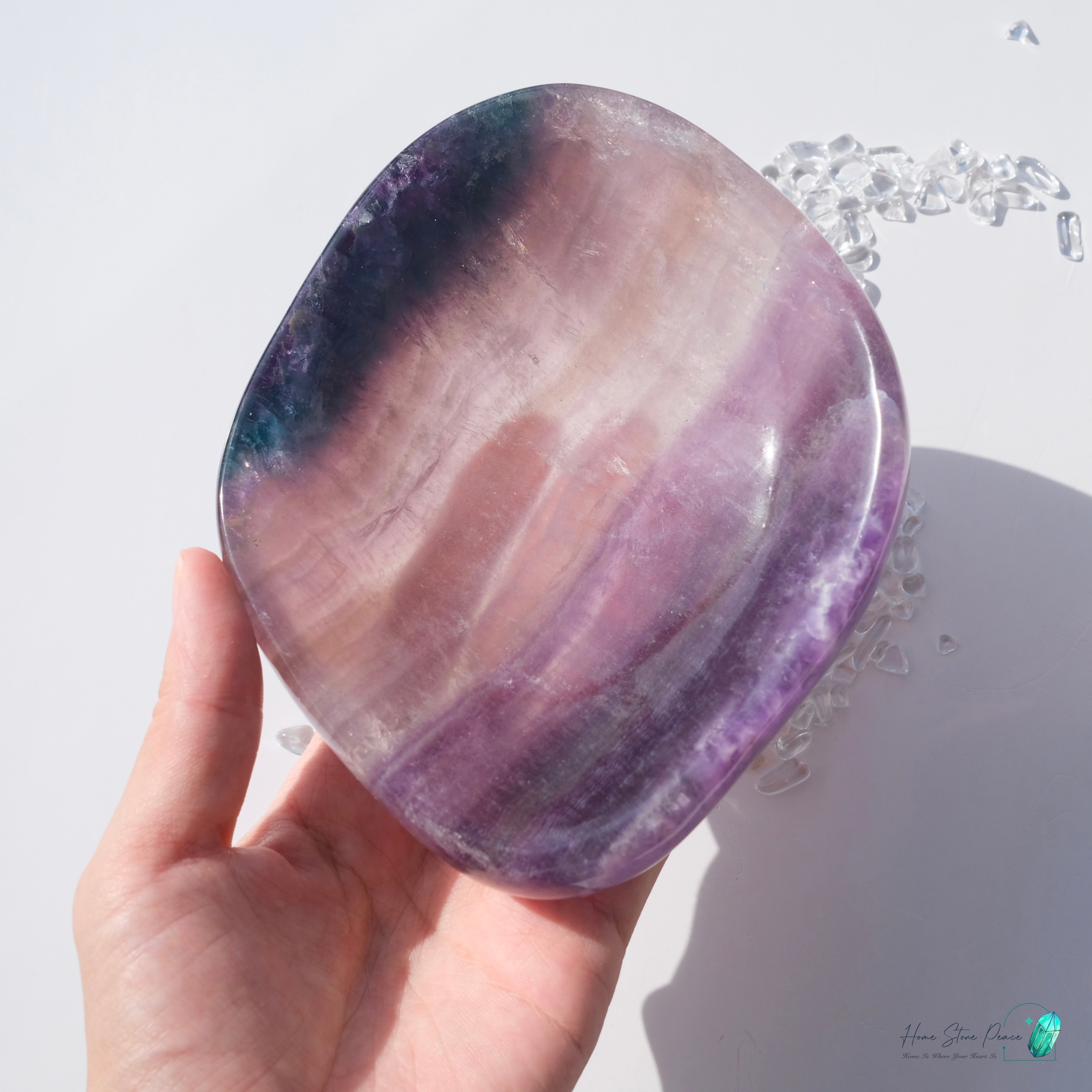 千層彩虹螢石碟(加厚）Rainbow Fluorite Dish