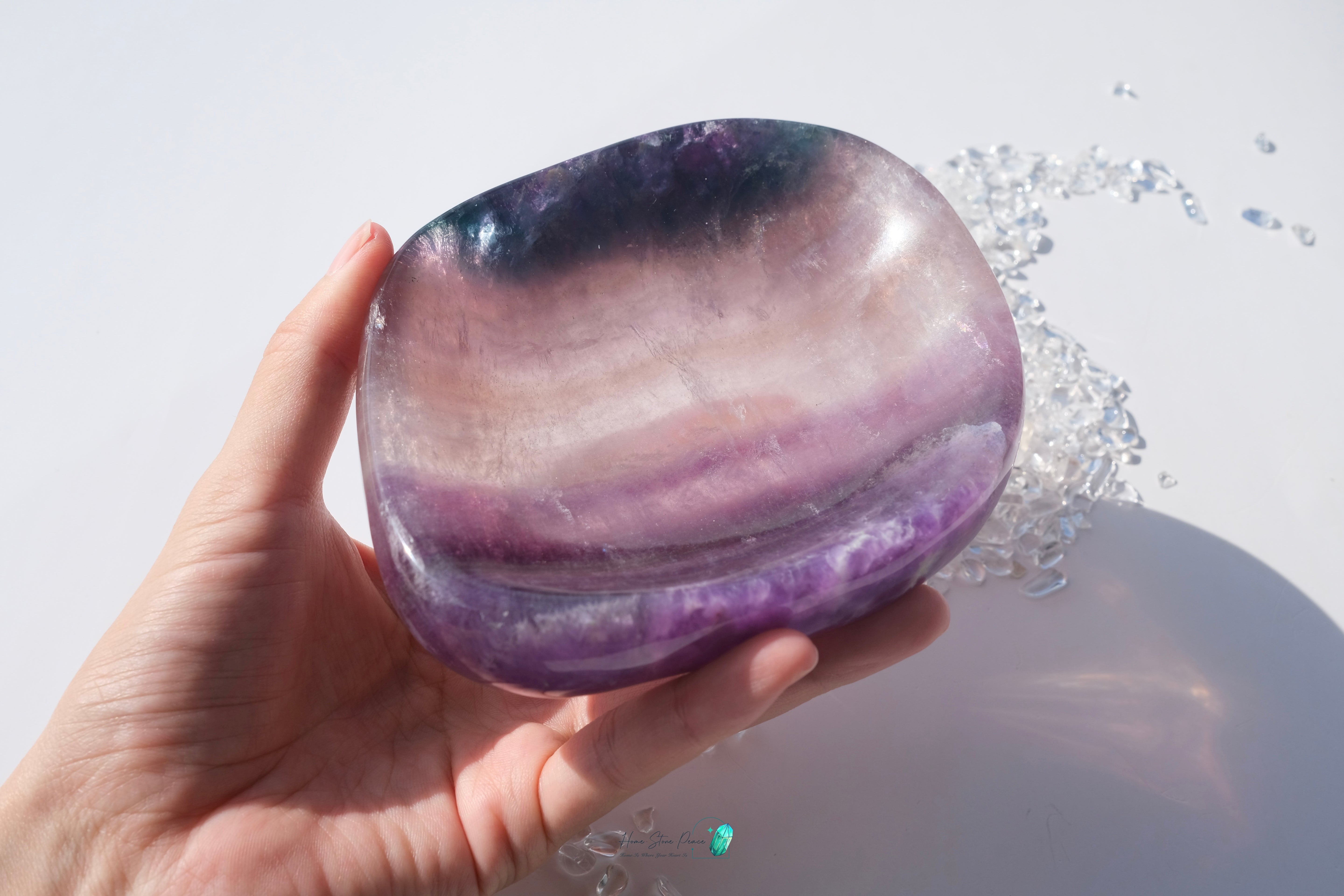 千層彩虹螢石碟(加厚）Rainbow Fluorite Dish