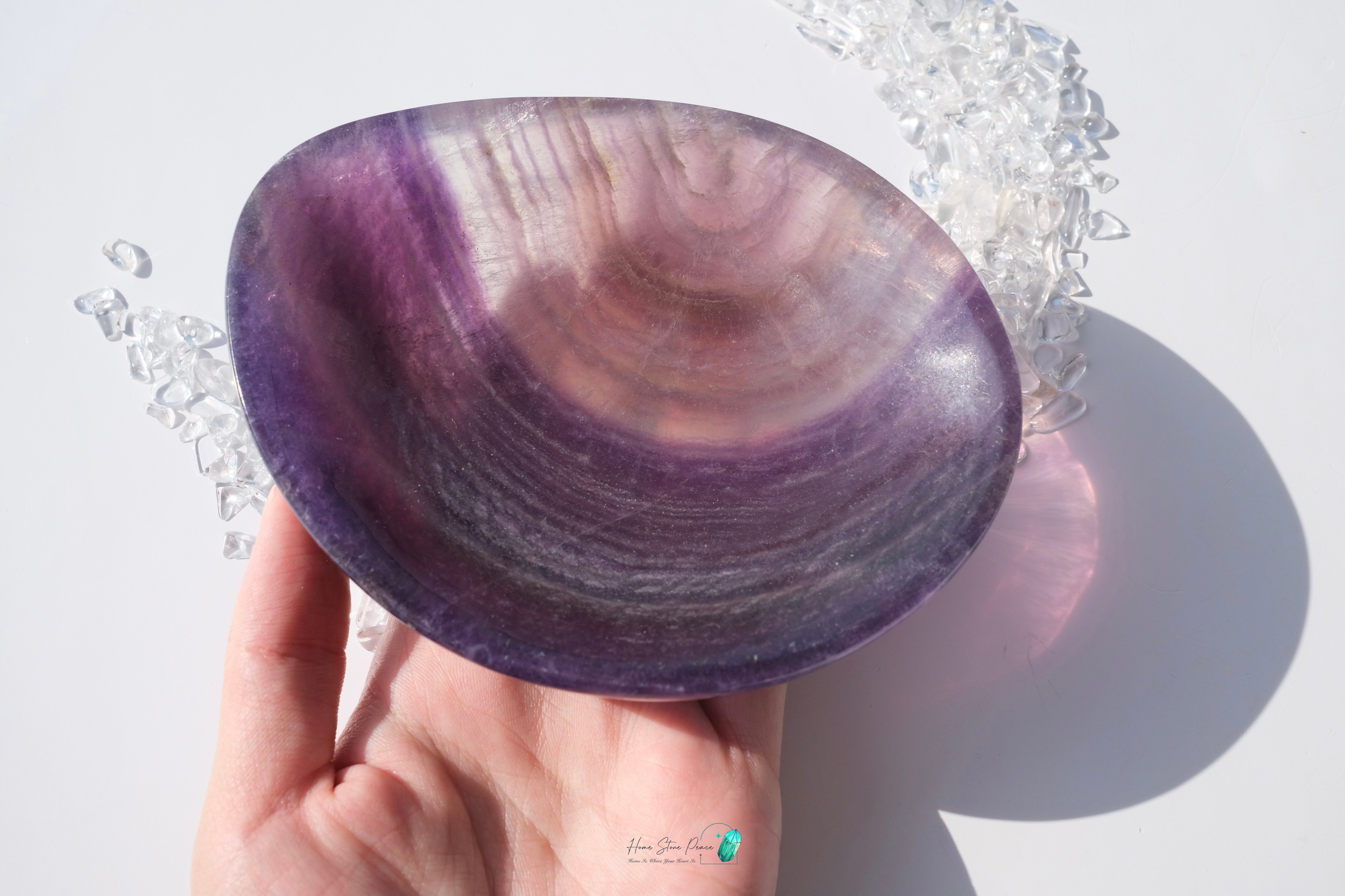 千層紫色螢石碟(加厚）Purple Fluorite Dish