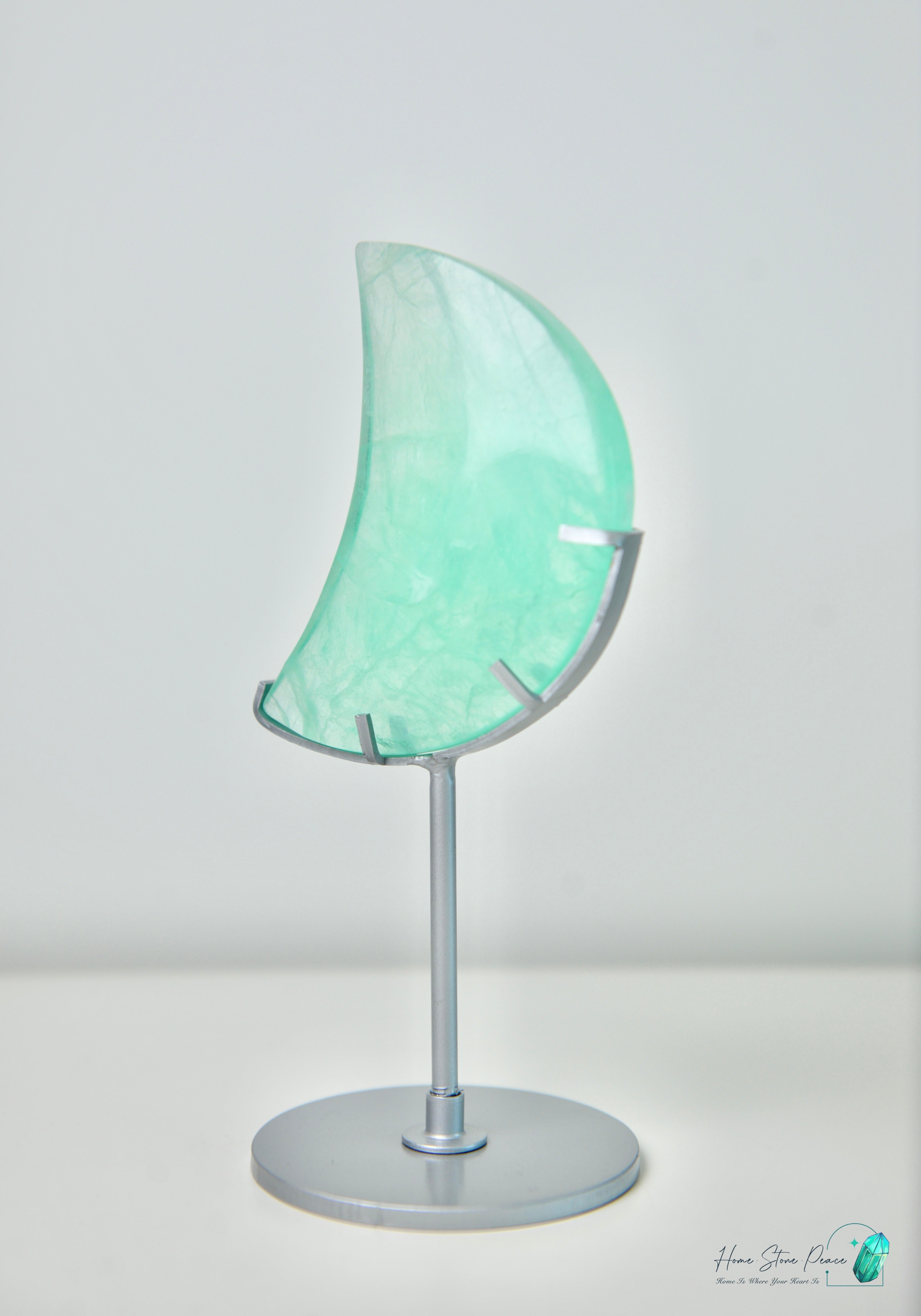 Green Fluorite Moon with Stand 綠螢石月亮連座