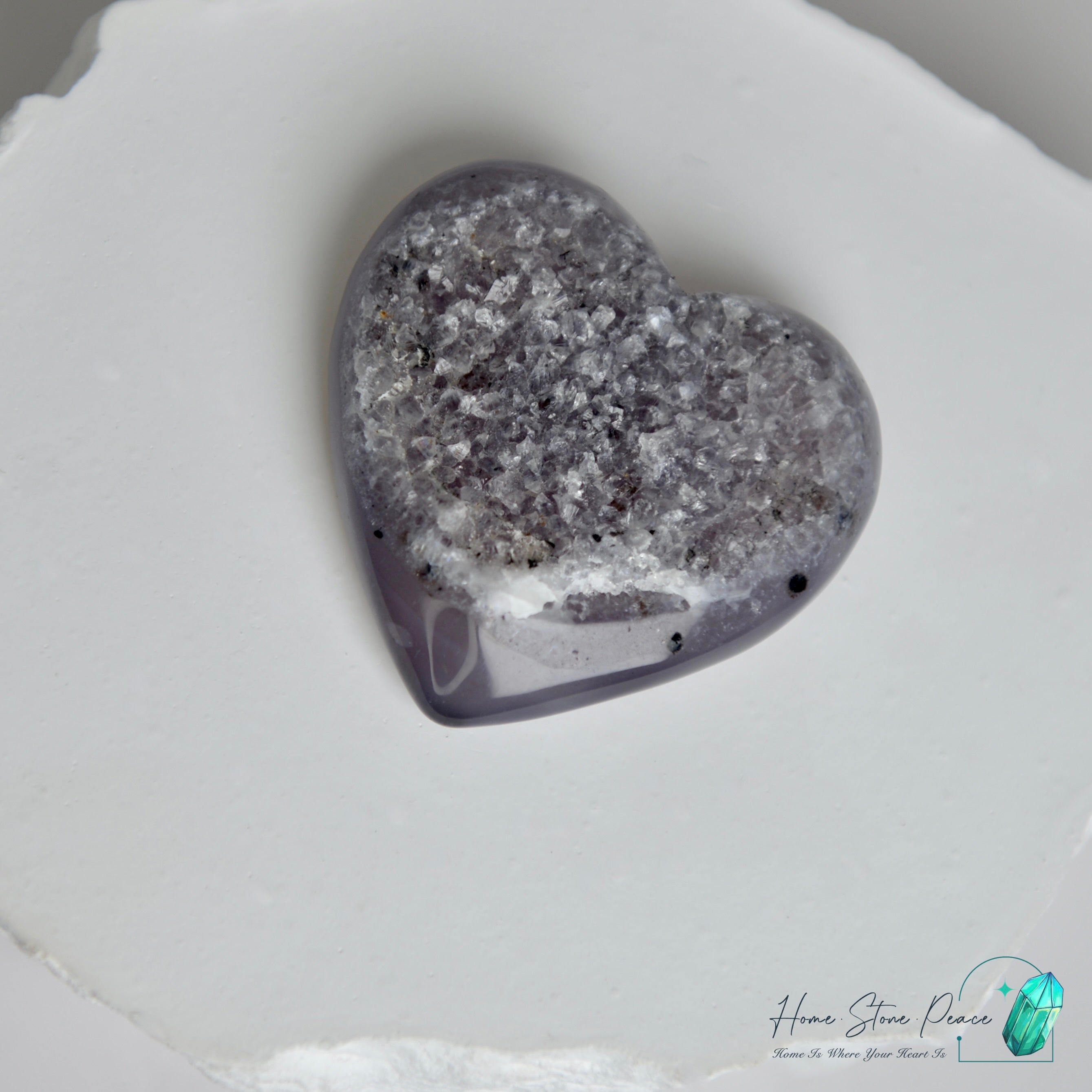 Purple Agate Geode Heart 紫瑪瑙心