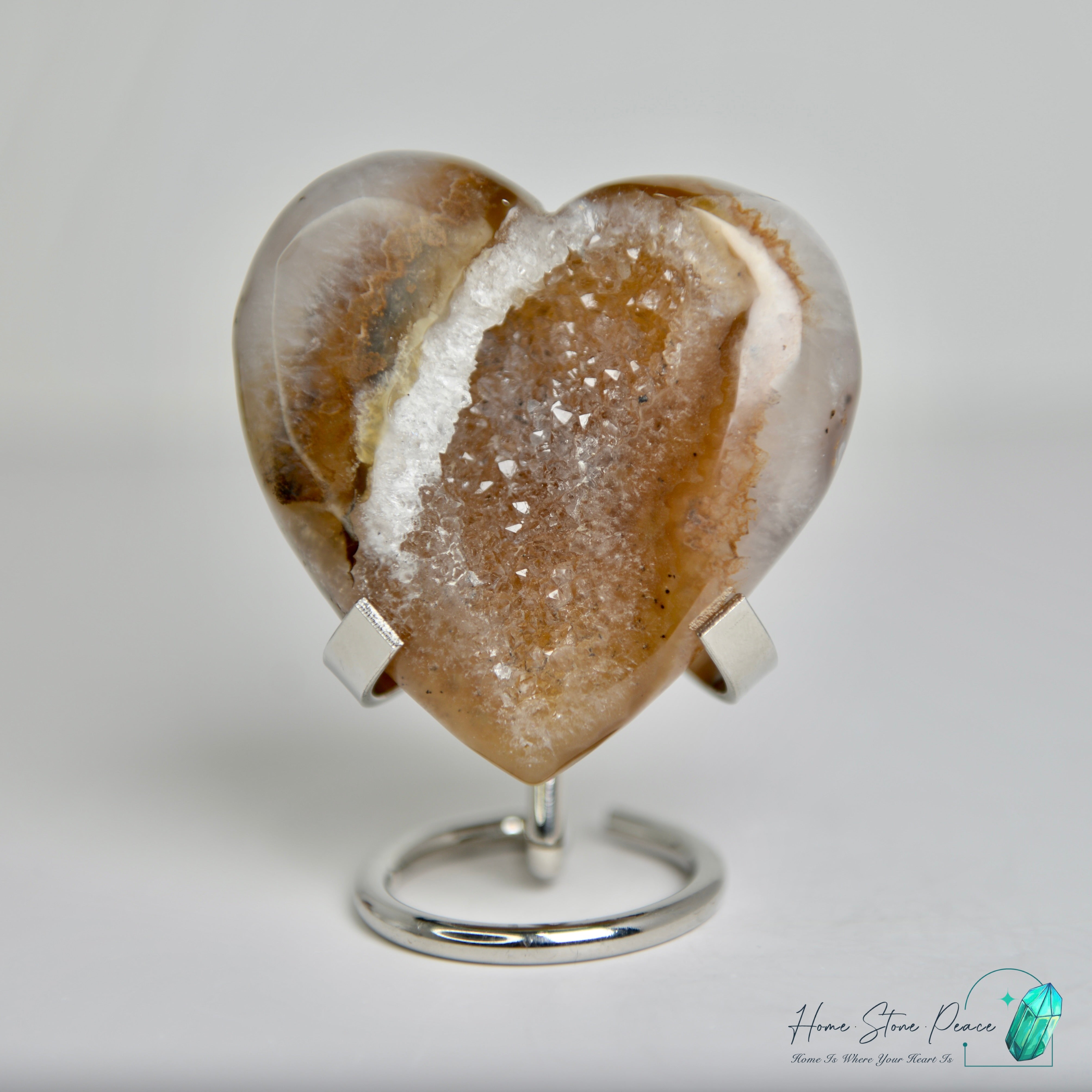 Caramel Agate Geode Heart 焦糖色瑪瑙心