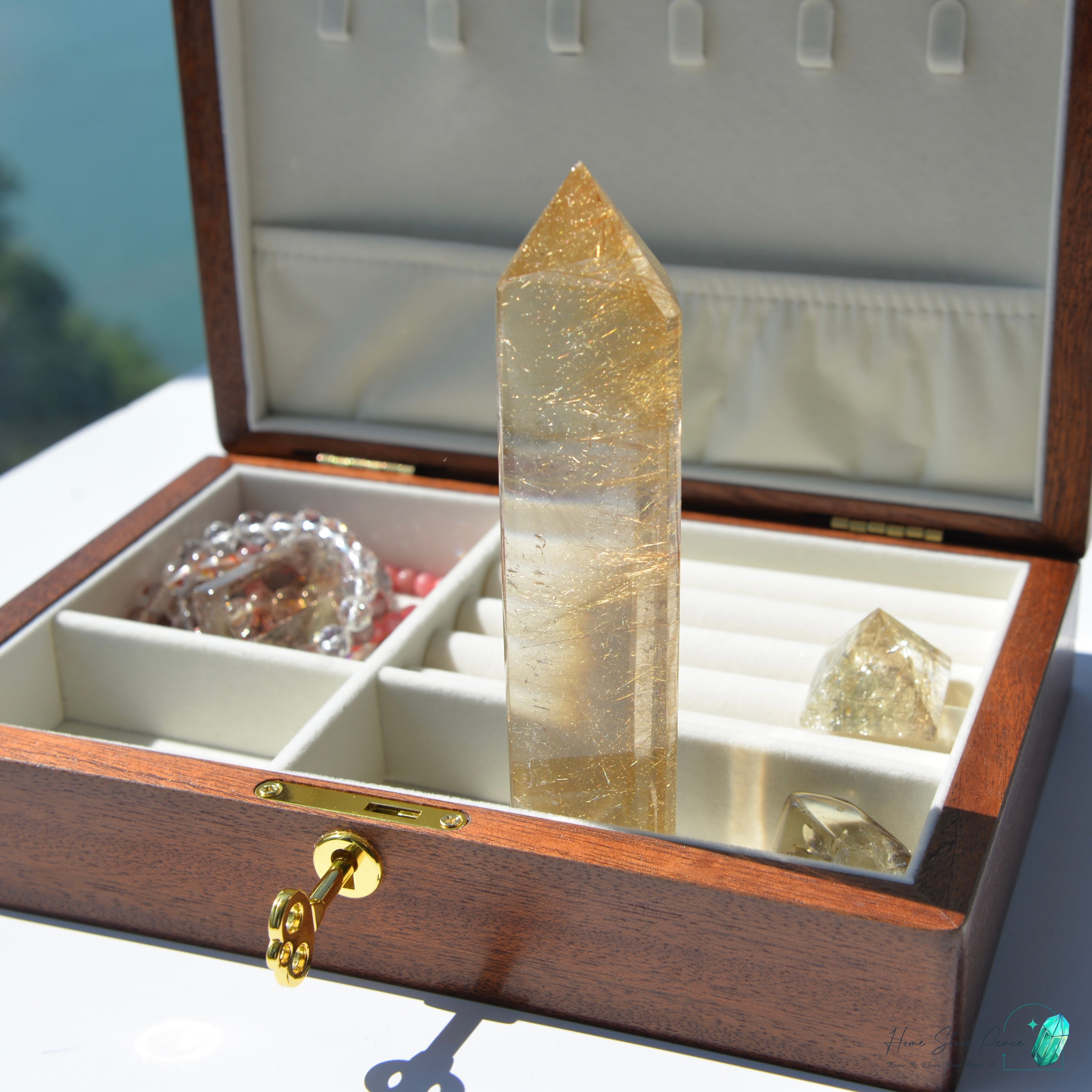 Brazilian Gold Rutilated Triangular Prism 巴西金髮晶三角柱