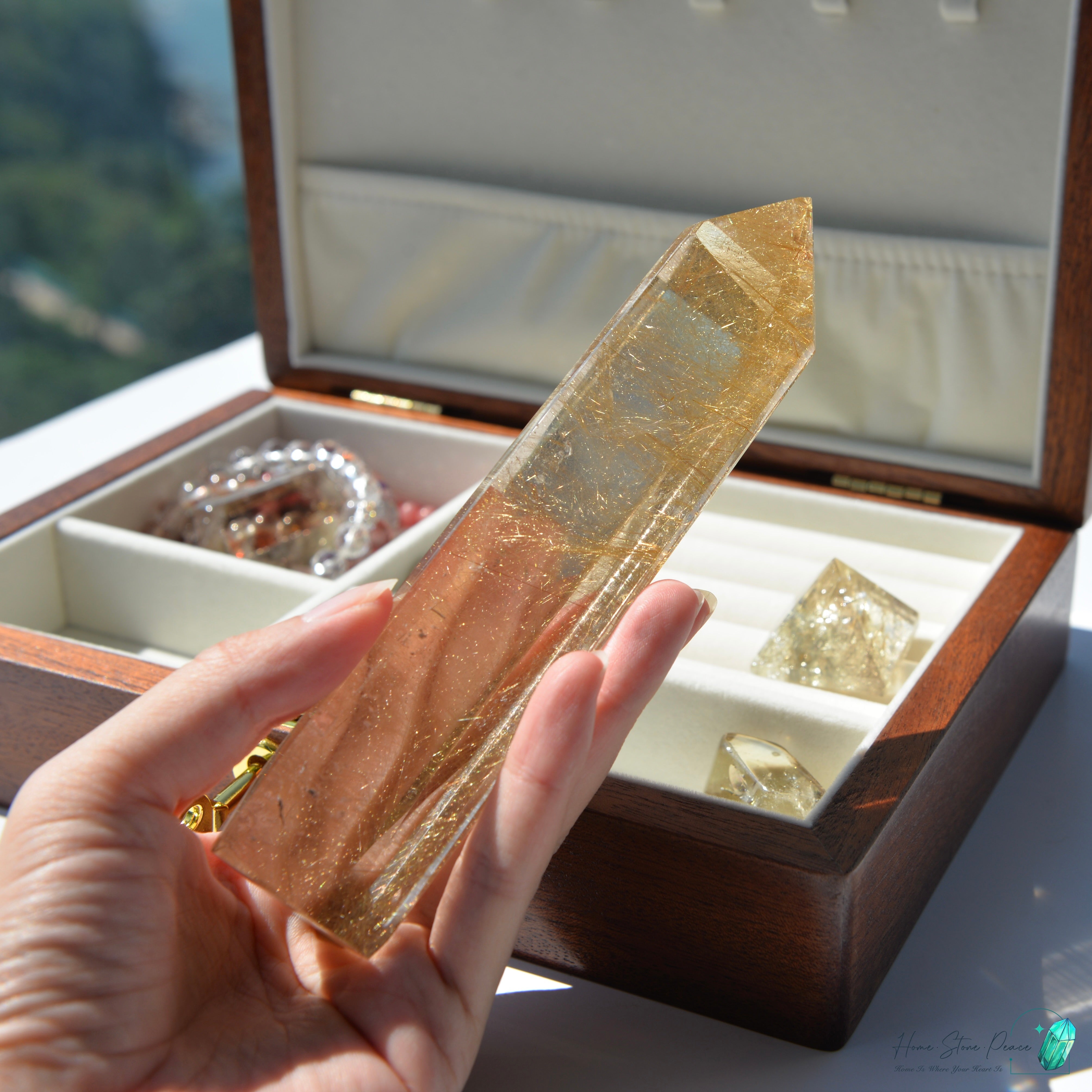 Brazilian Gold Rutilated Triangular Prism 巴西金髮晶三角柱