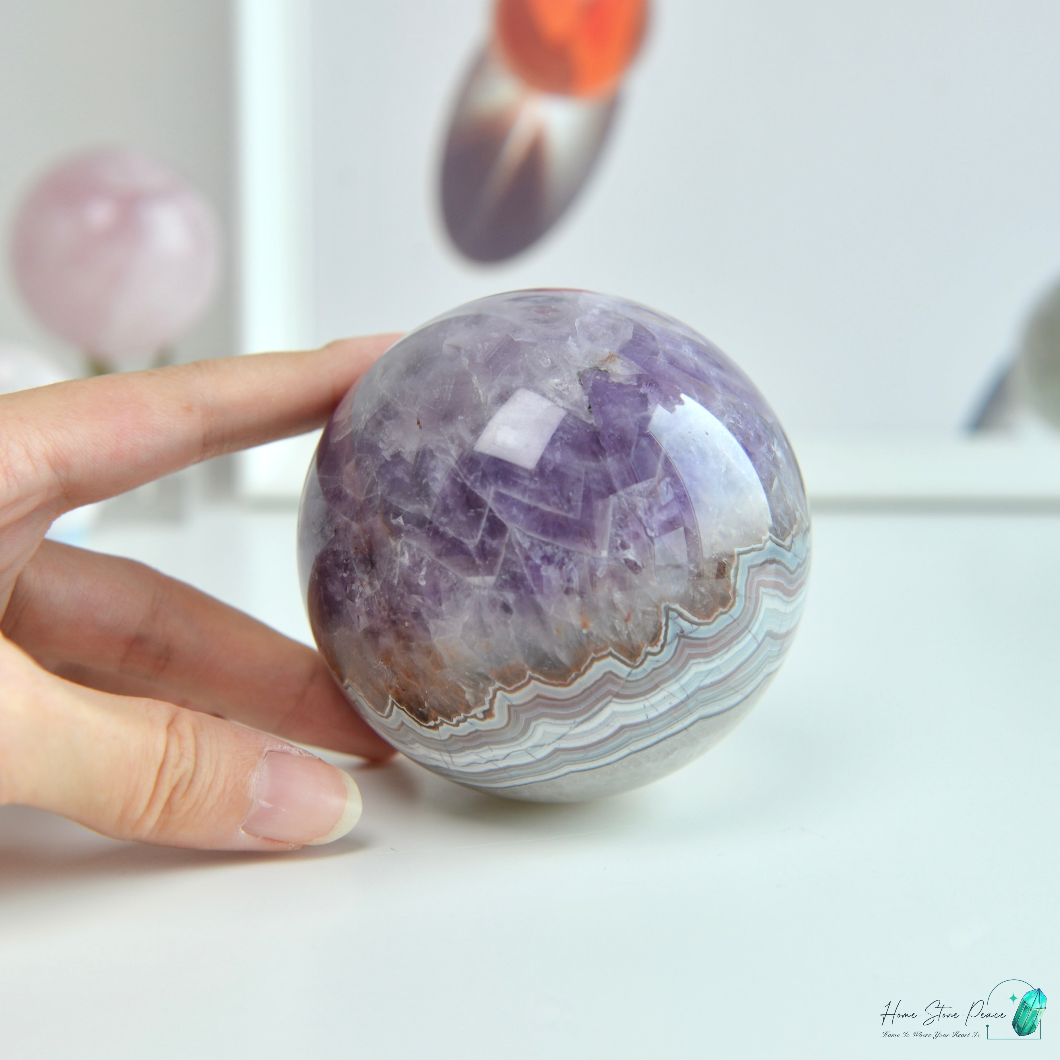 Amethyst Agate Sphere 紫水晶瑪瑙球