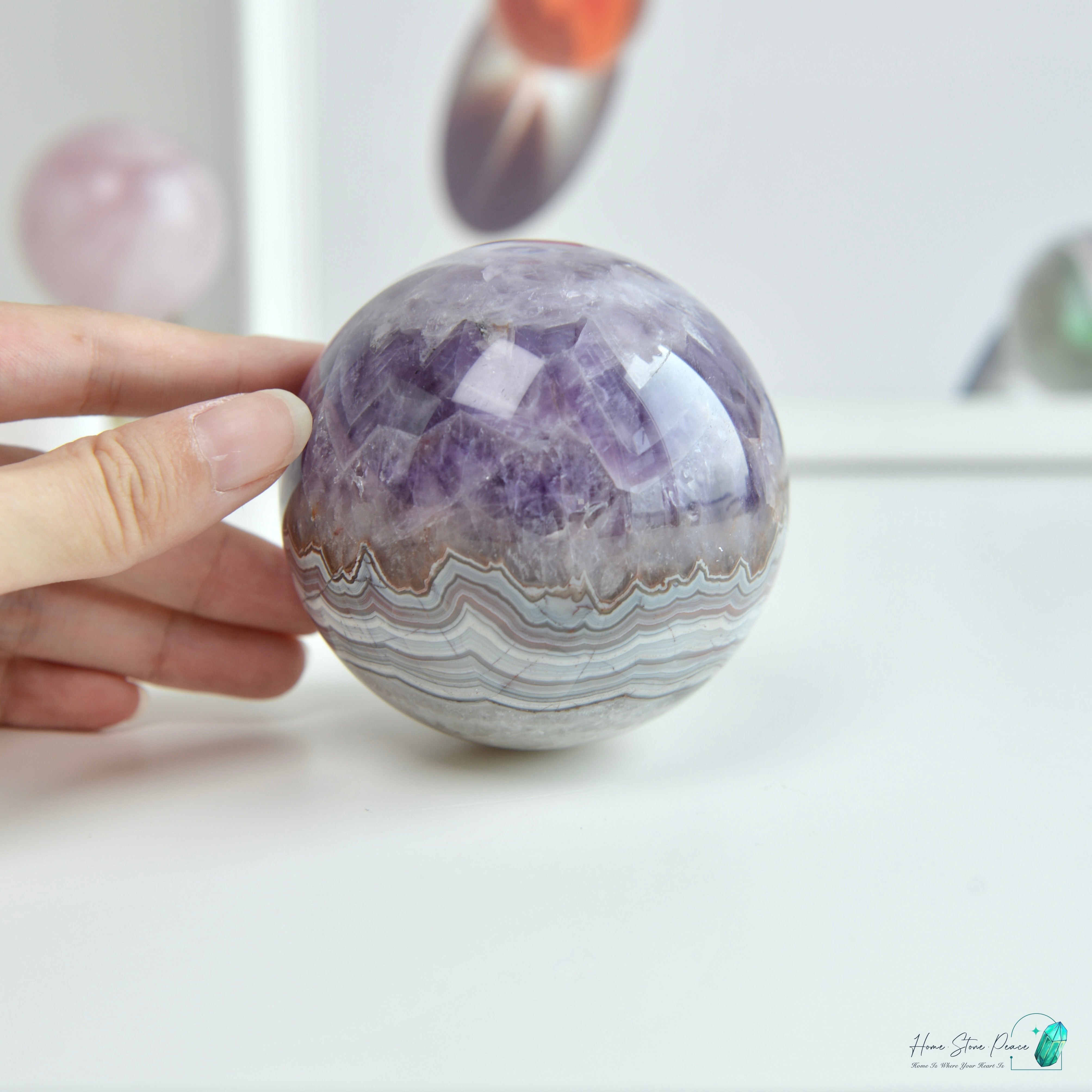 Amethyst Agate Sphere 紫水晶瑪瑙球