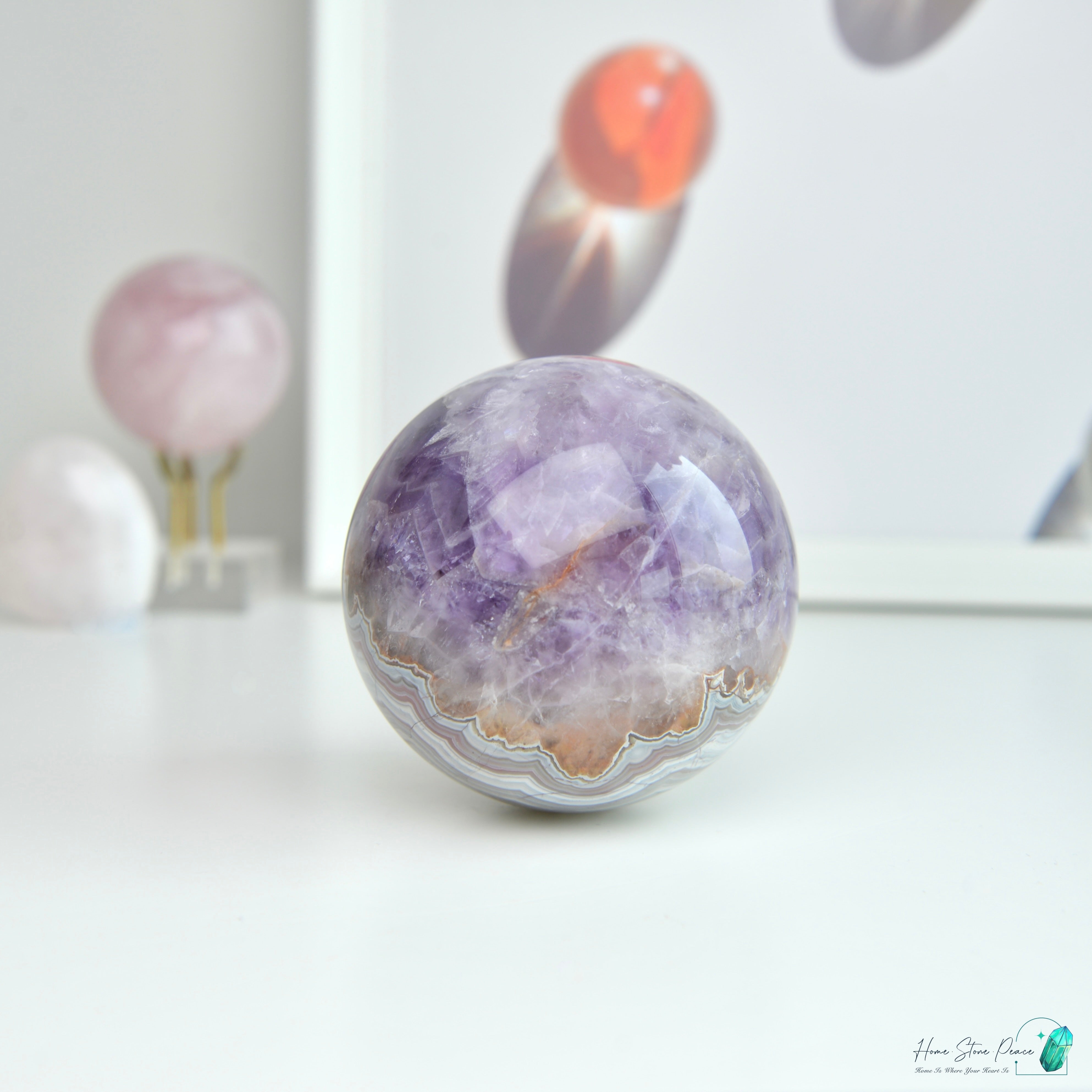 Amethyst Agate Sphere 紫水晶瑪瑙球