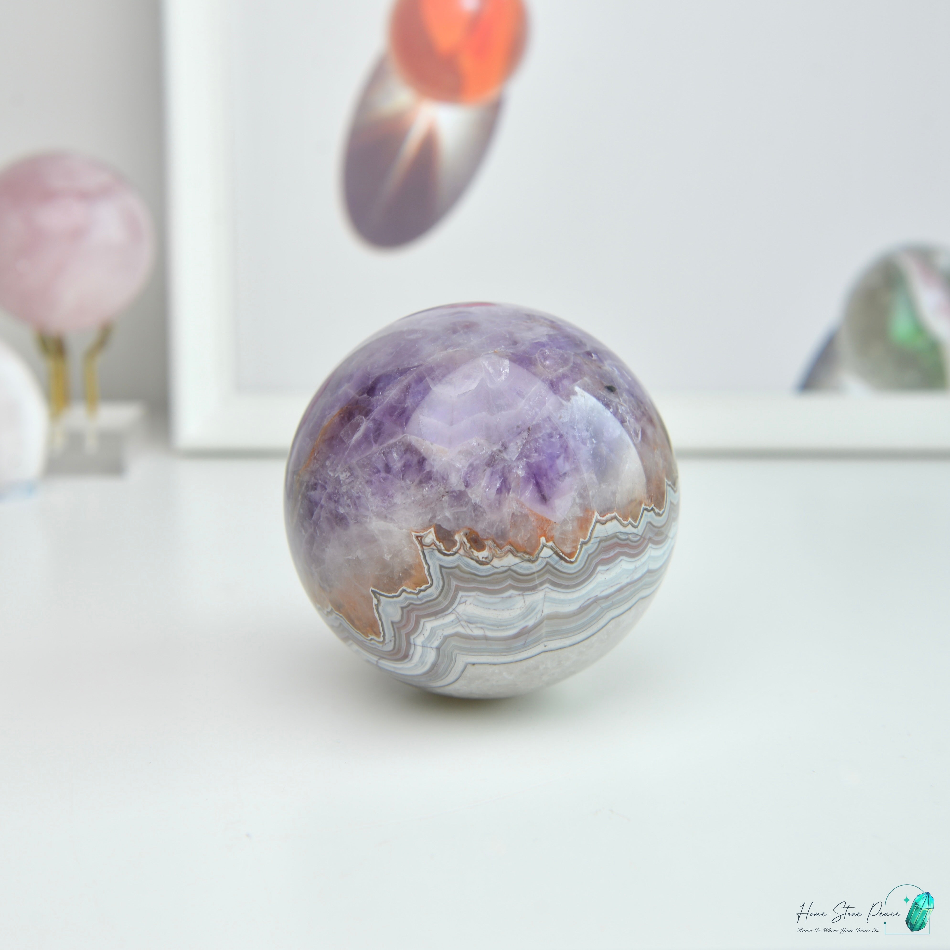 Amethyst Agate Sphere 紫水晶瑪瑙球