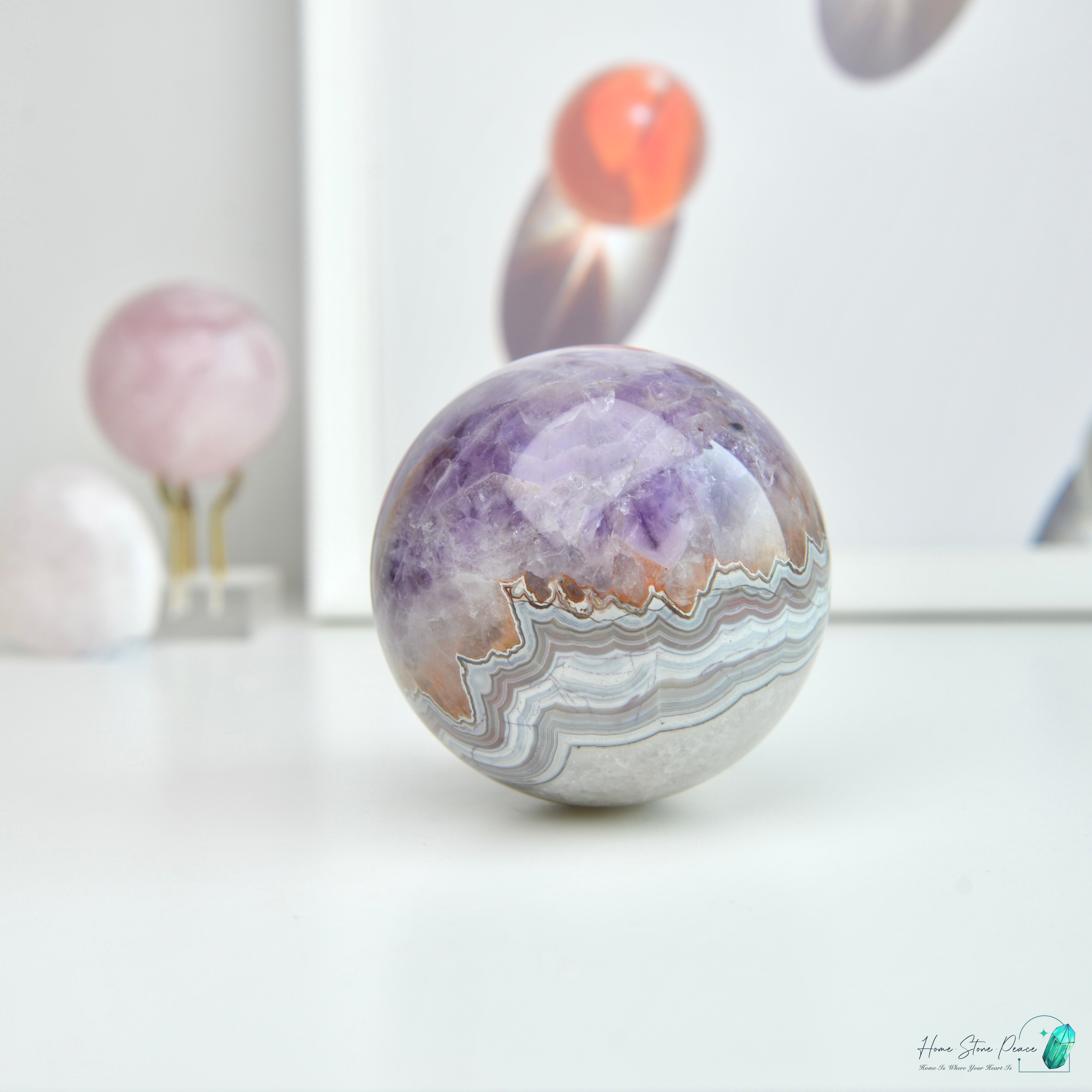 Amethyst Agate Sphere 紫水晶瑪瑙球