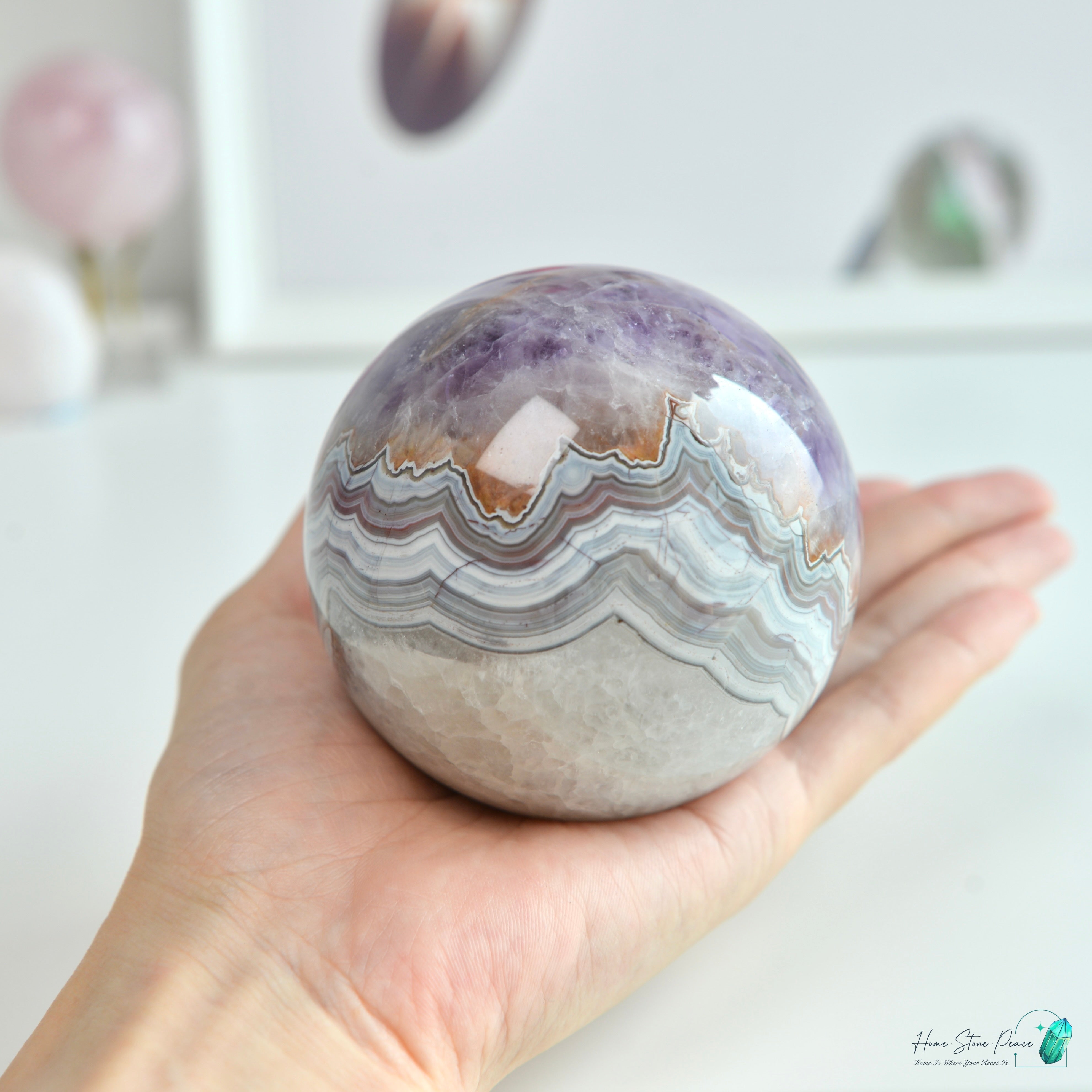 Amethyst Agate Sphere 紫水晶瑪瑙球