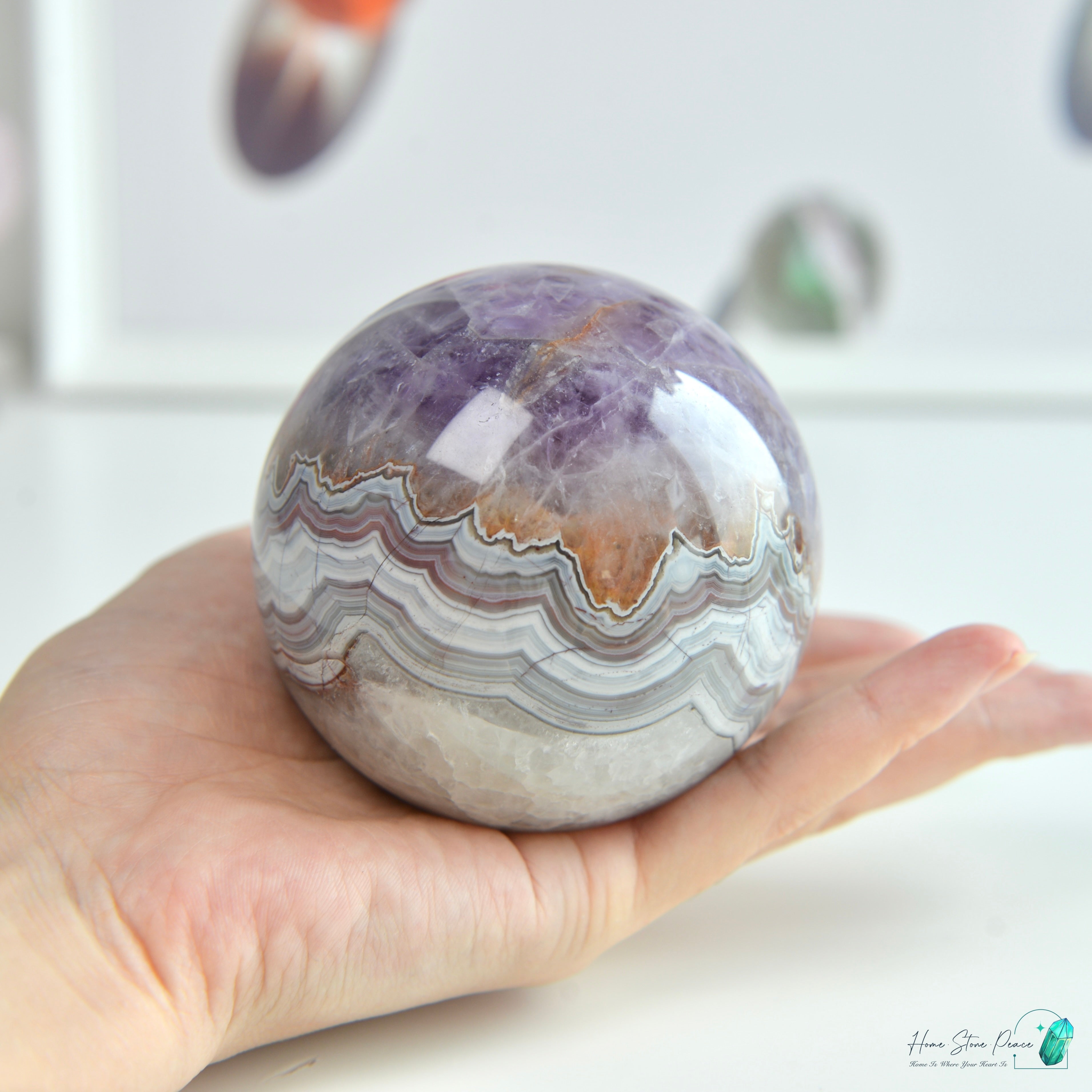 Amethyst Agate Sphere 紫水晶瑪瑙球