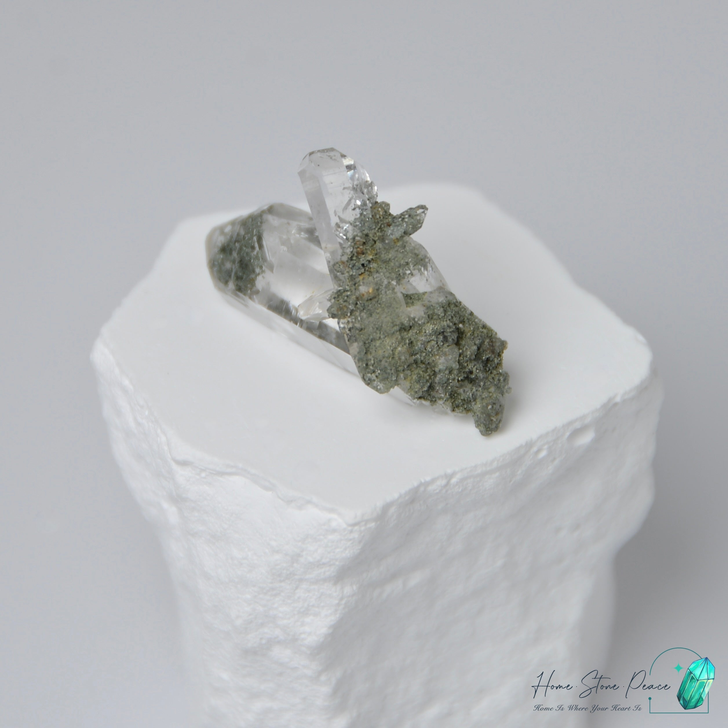 喜馬拉雅山綠幽靈共生水晶 Himalayan Quartz with Green Phantom (Chlorite)