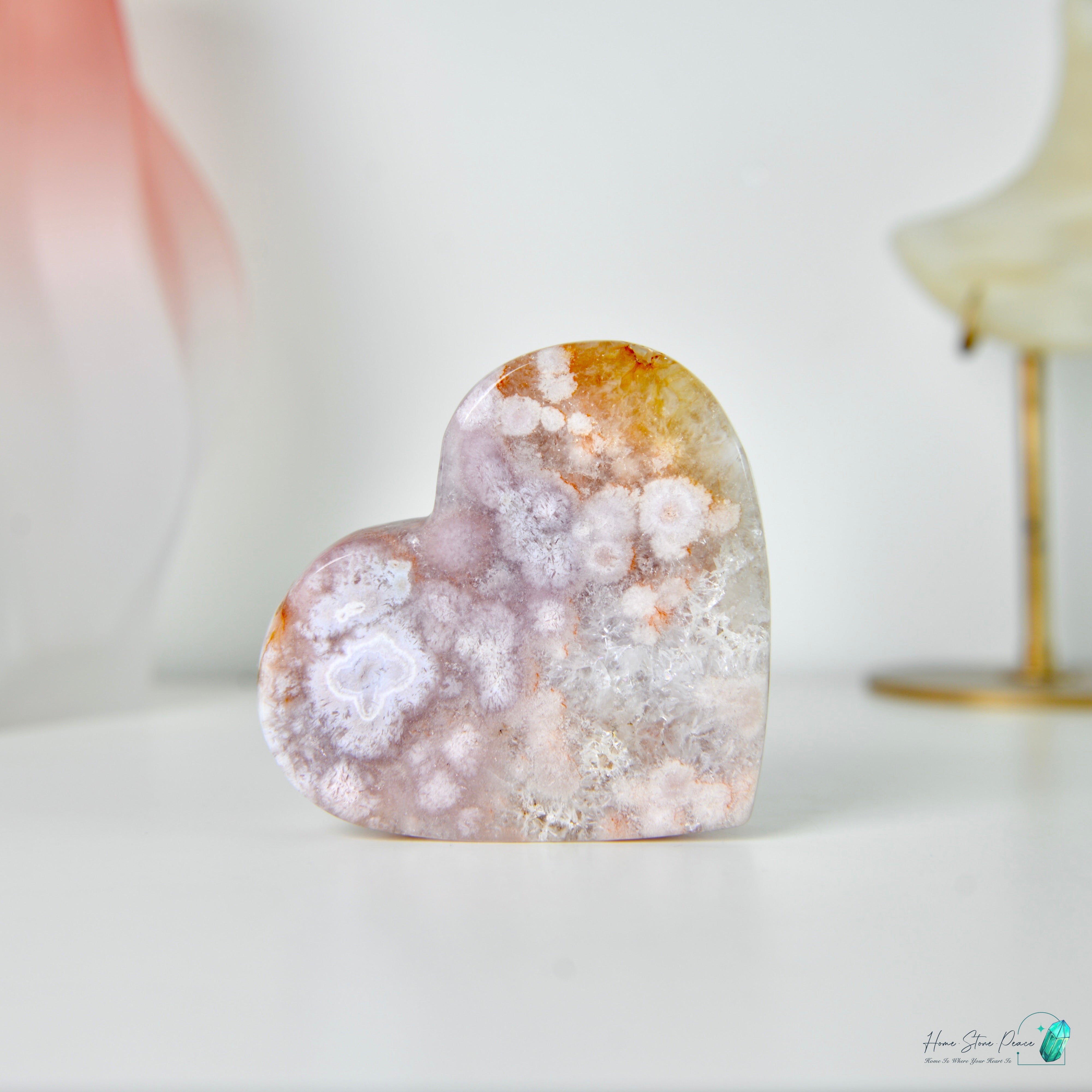 櫻花瑪瑙心連座 Cherry Blossom Agate Heart