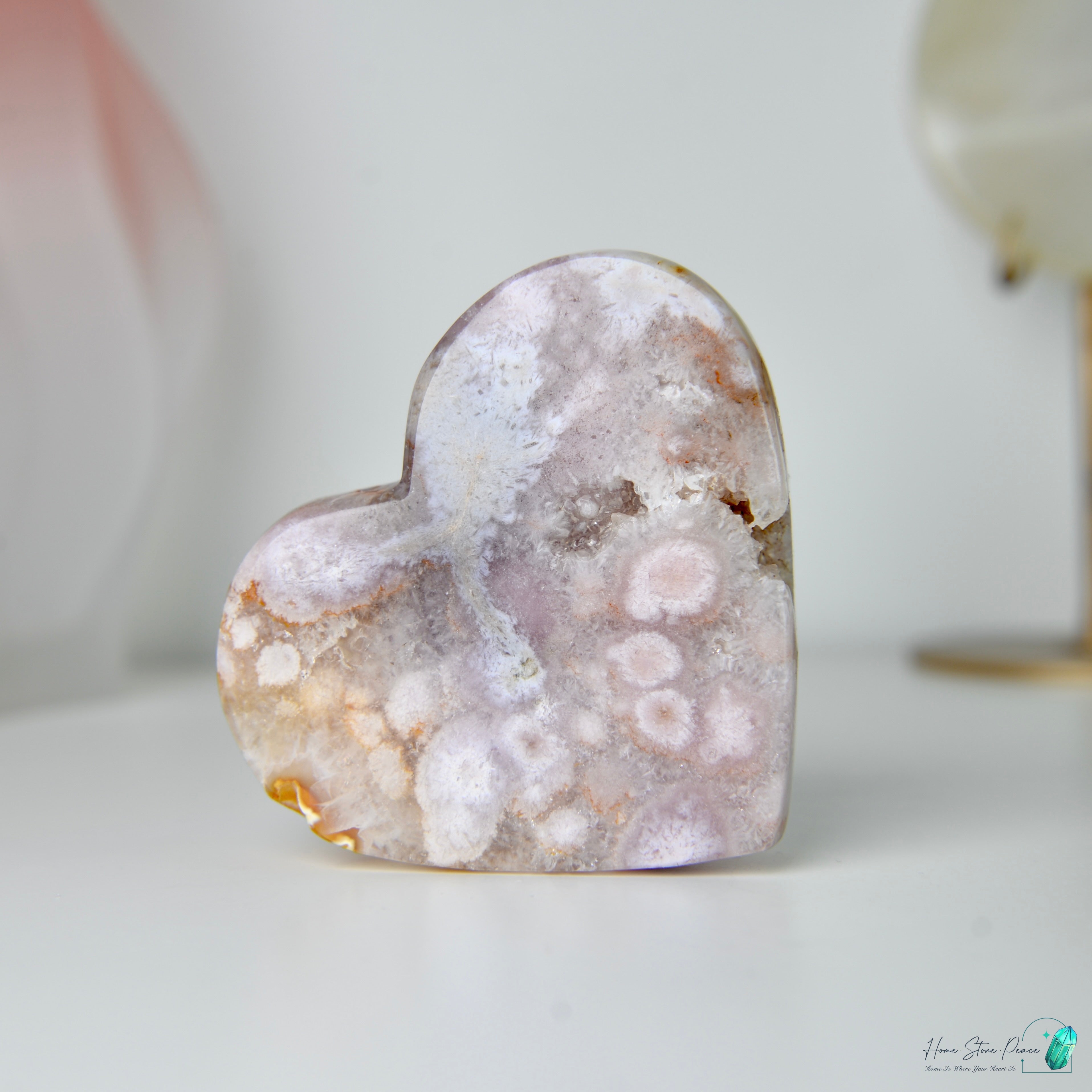 櫻花瑪瑙心連座 Cherry Blossom Agate Heart