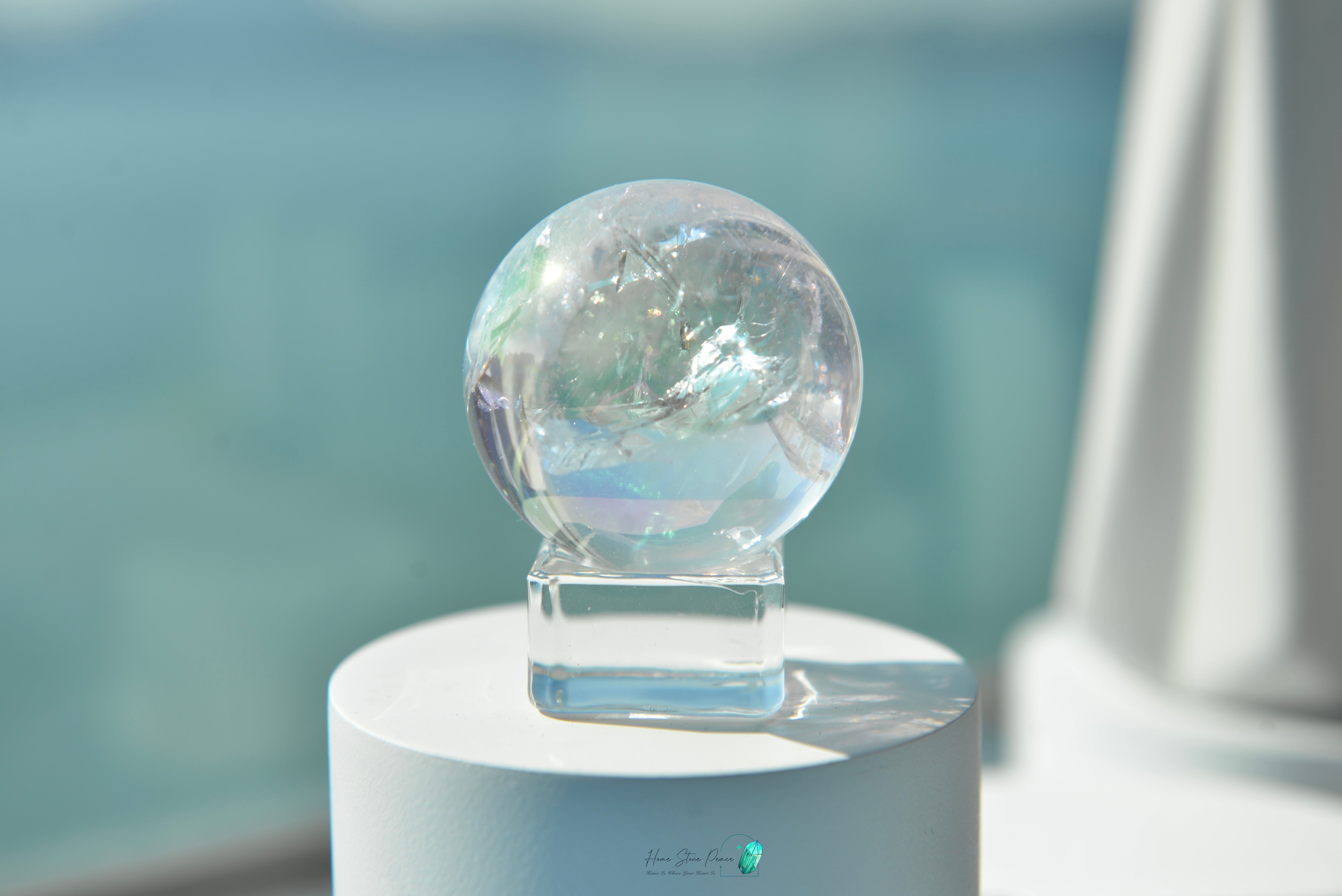 Aura Clear Quartz Sphere 天使光鍍彩白水晶球