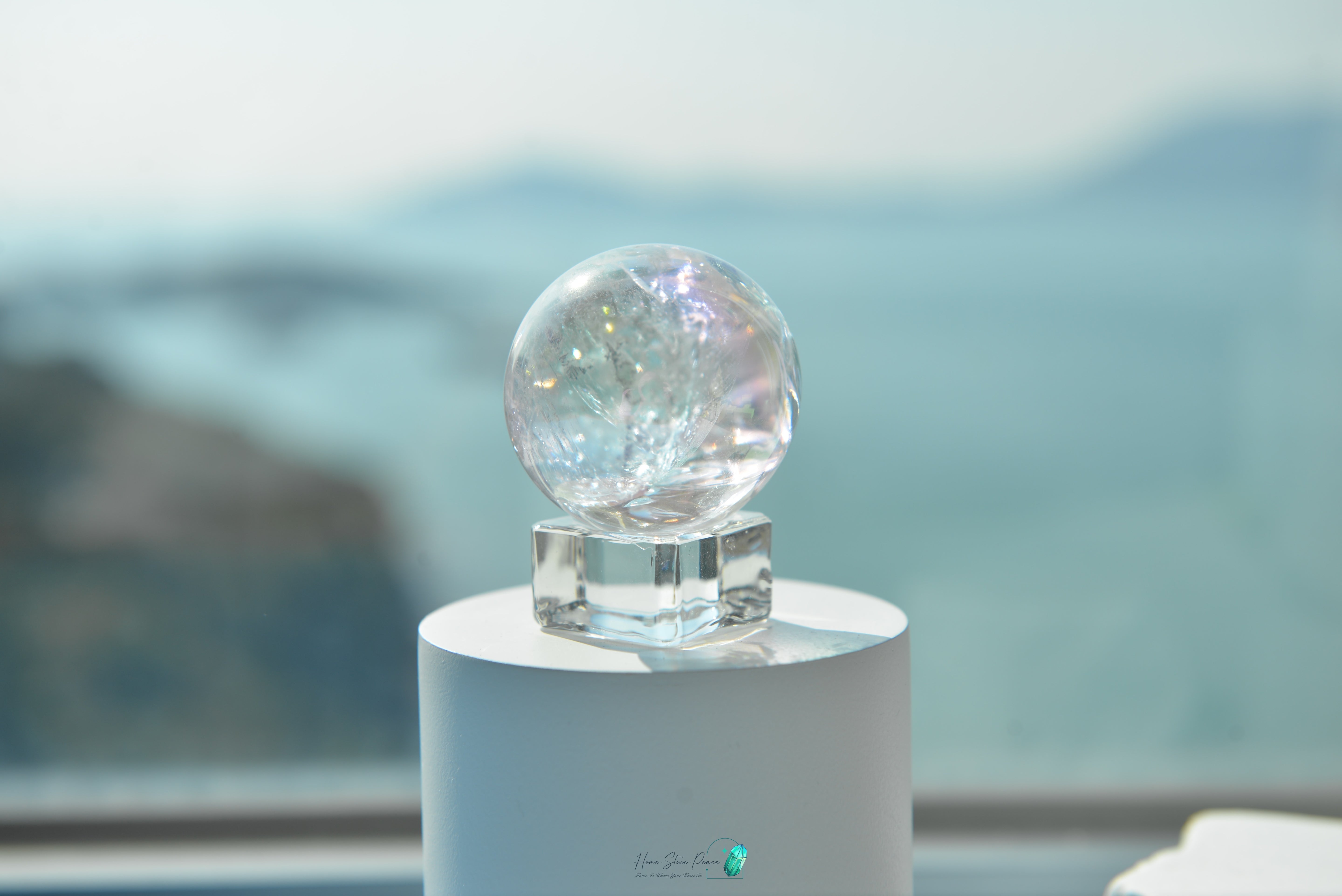 Aura Clear Quartz Sphere 天使光鍍彩白水晶球