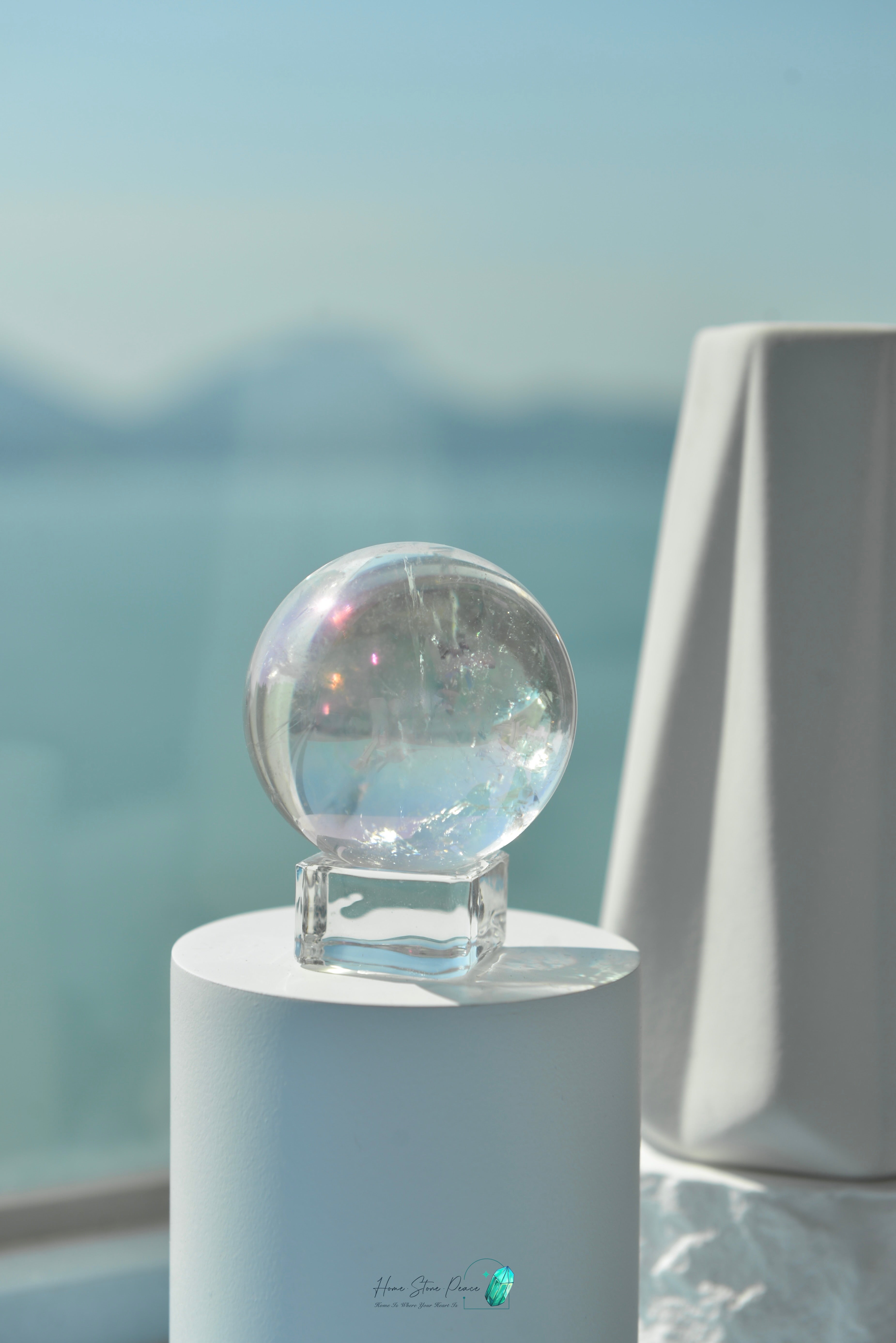 Aura Clear Quartz Sphere 天使光鍍彩白水晶球