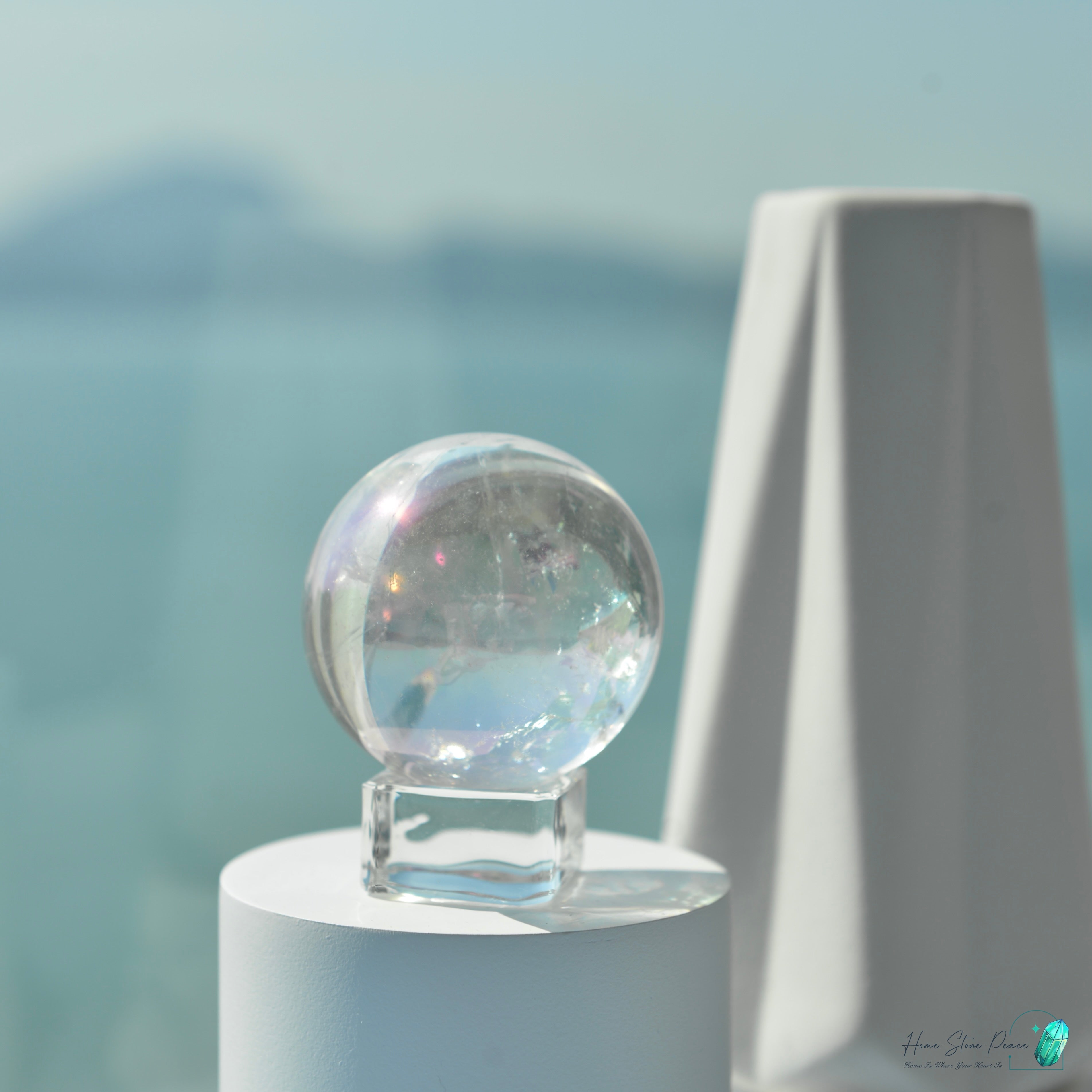 天使光鍍彩白水晶球 Aura Clear Quartz Sphere