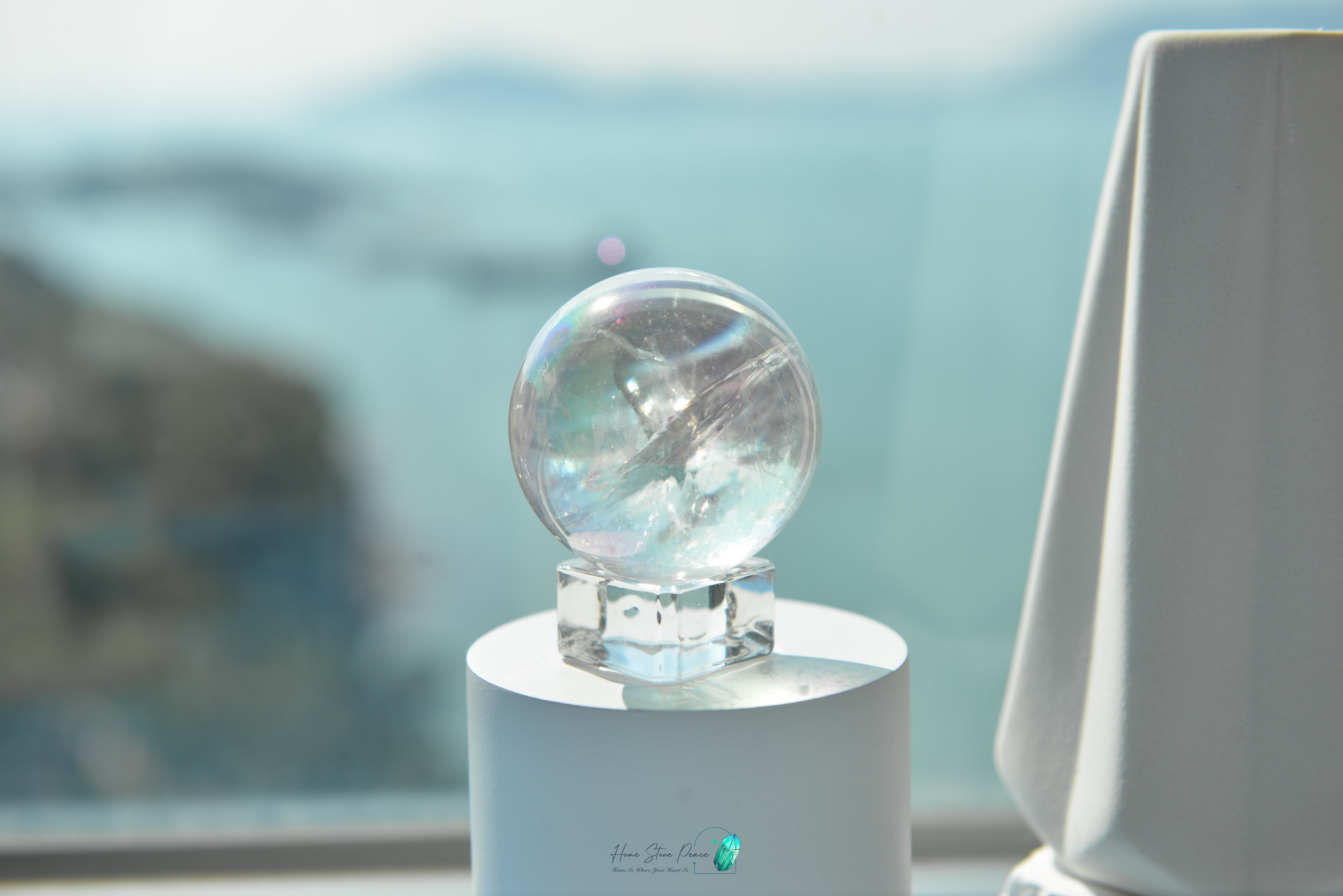 Aura Clear Quartz Sphere 天使光鍍彩白水晶球