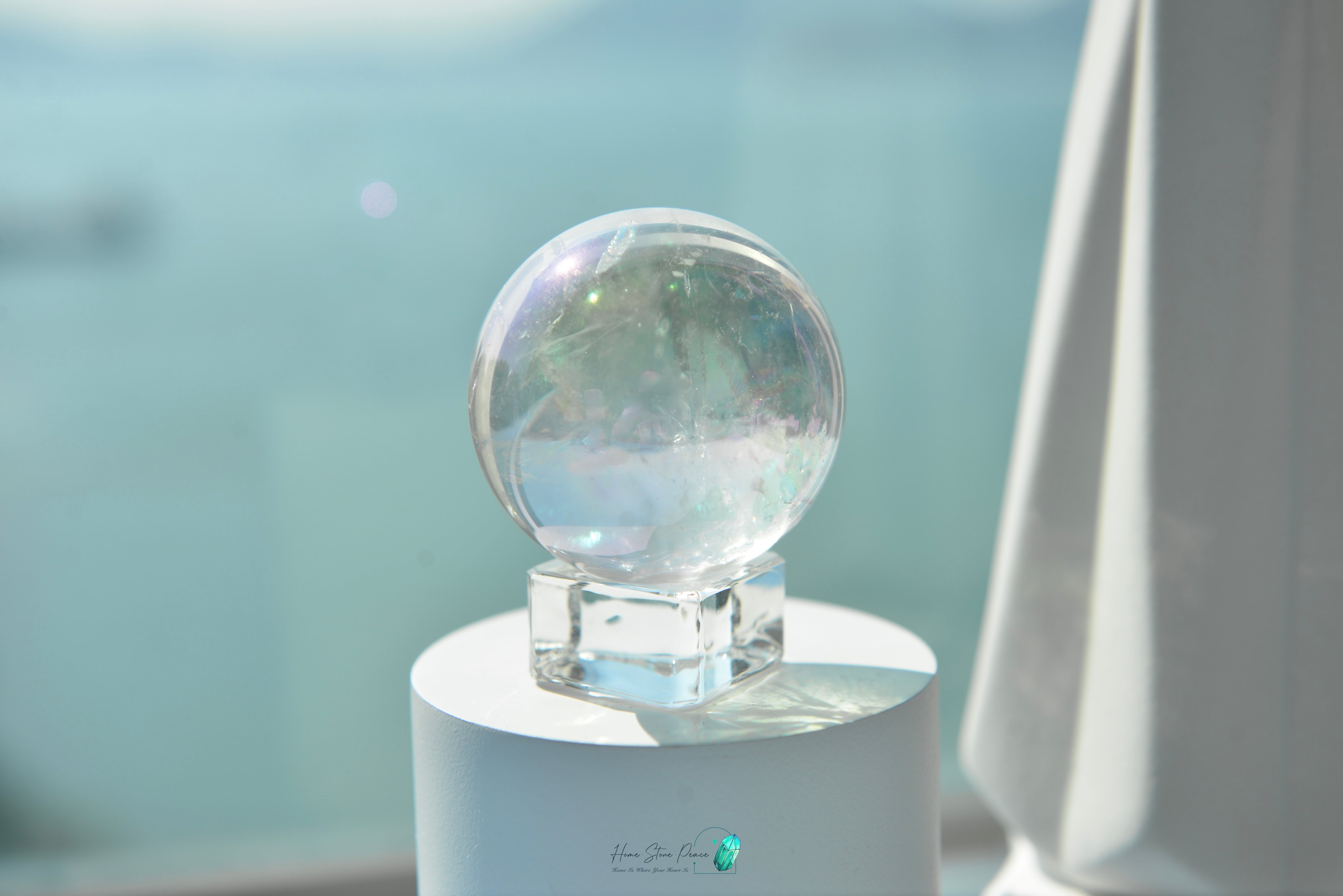 Aura Clear Quartz Sphere 天使光鍍彩白水晶球