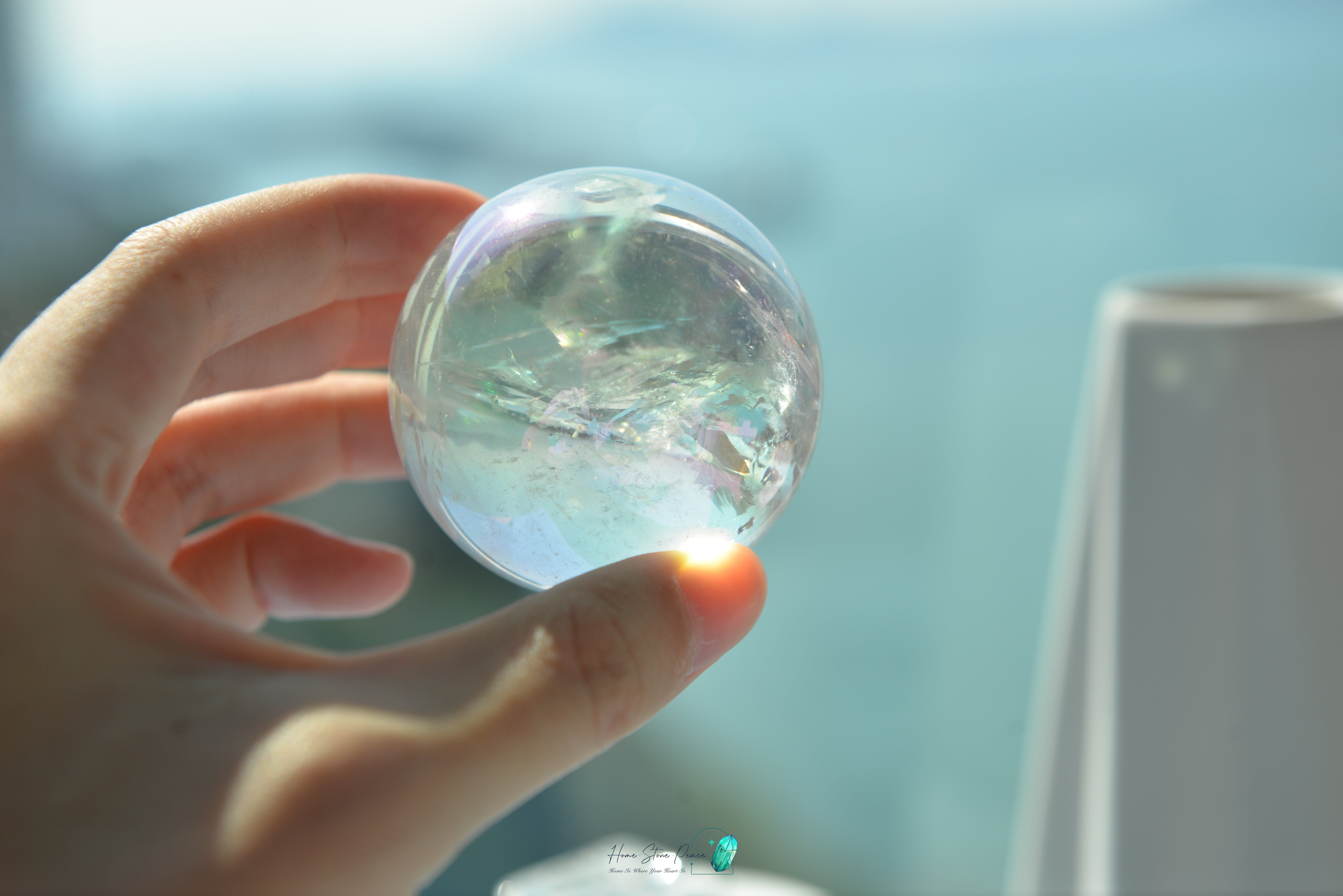 Aura Clear Quartz Sphere 天使光鍍彩白水晶球