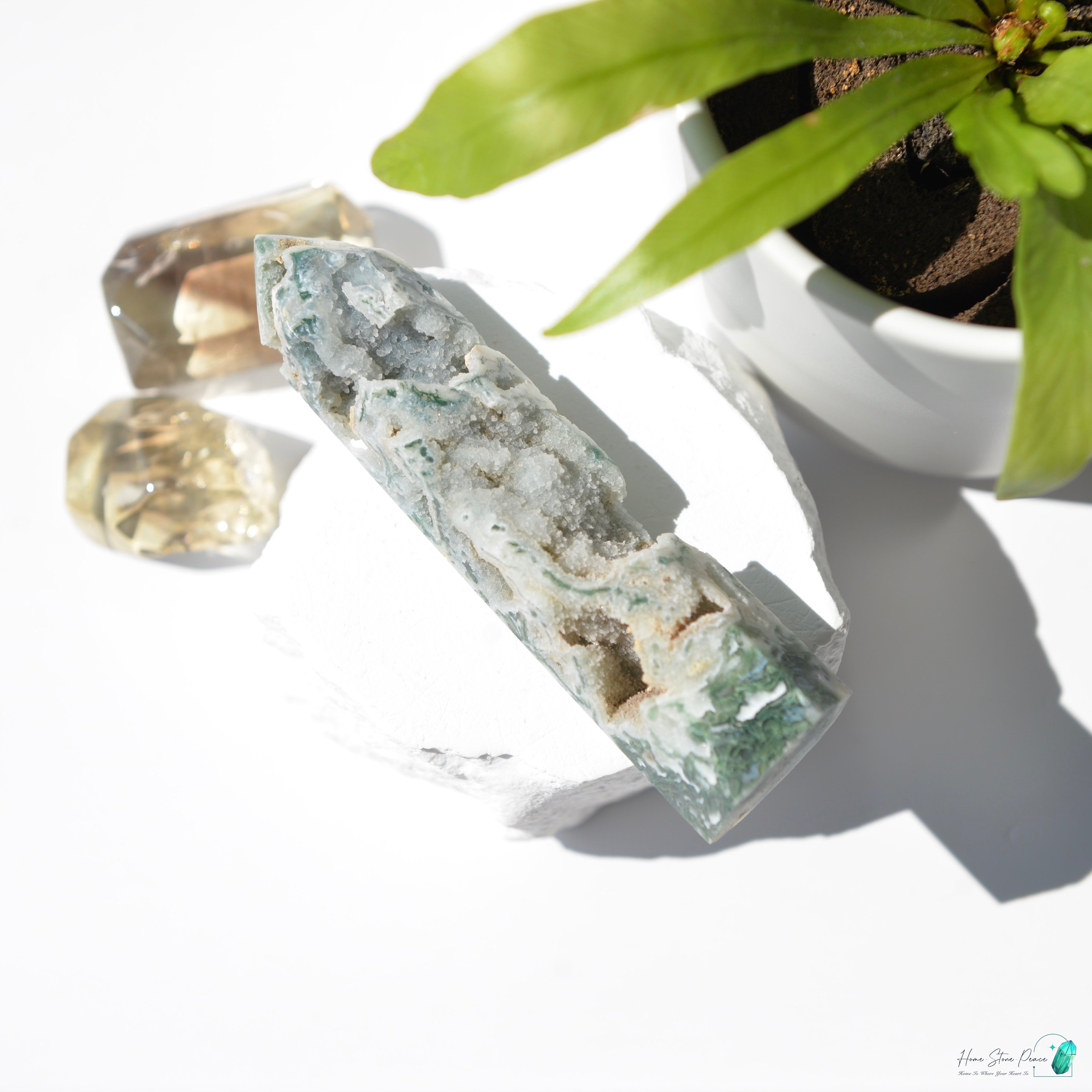 水草瑪瑙柱 Moss Agate Tower