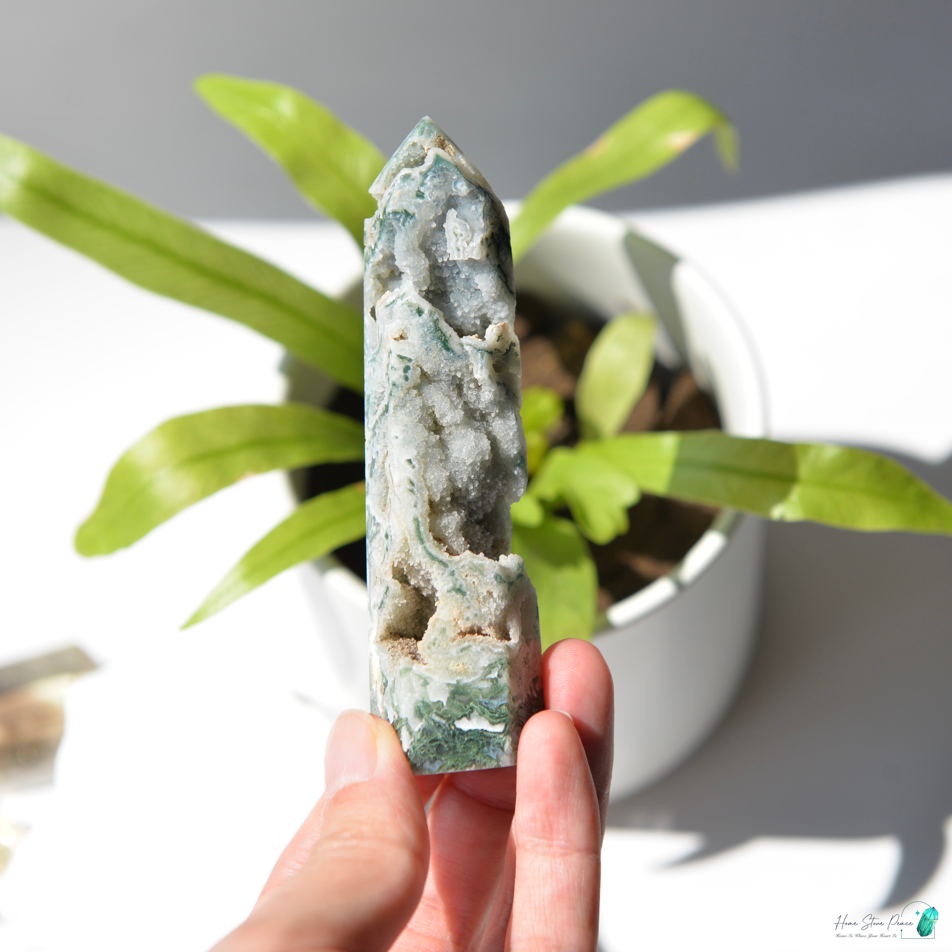 水草瑪瑙柱 Moss Agate Tower