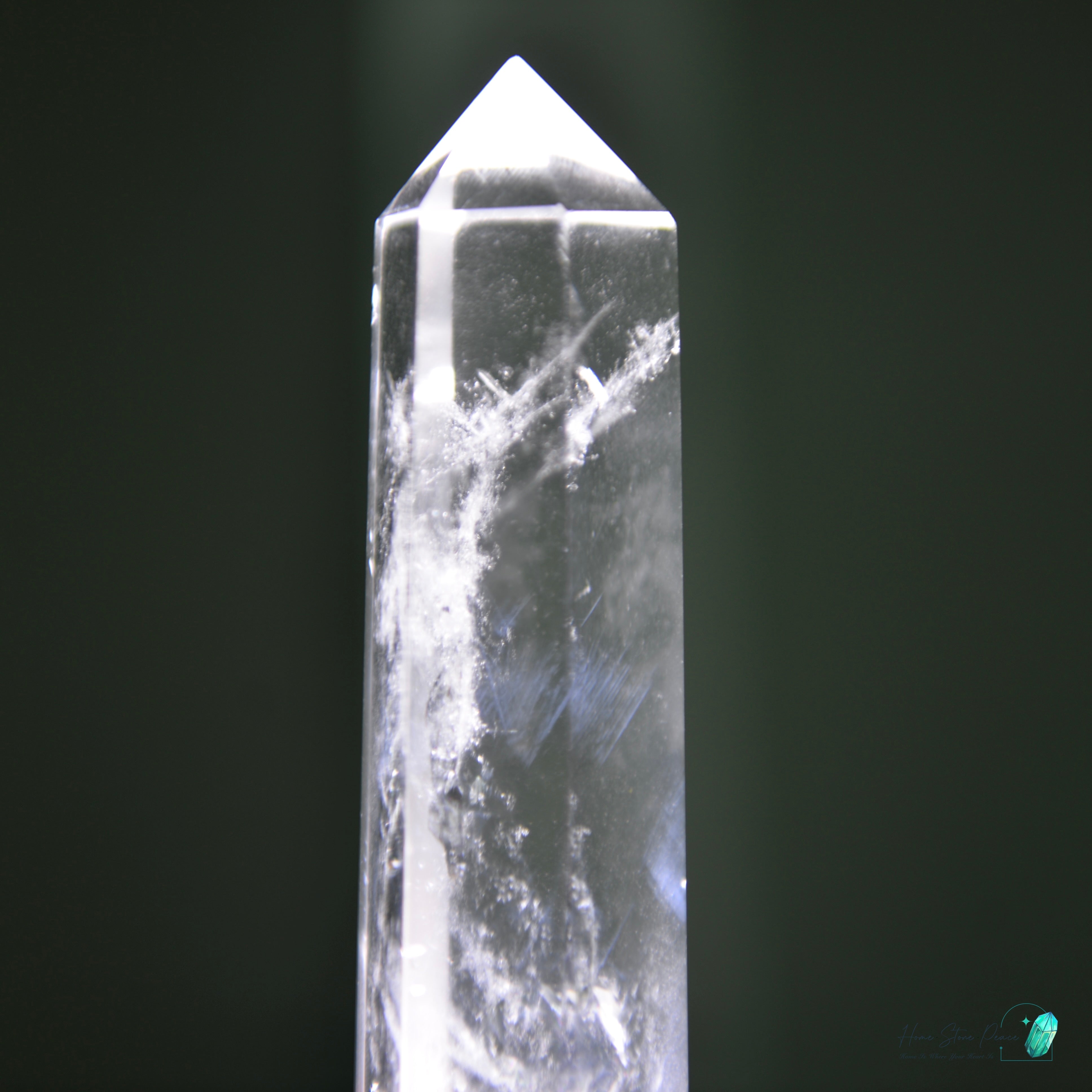 Clear Quartz Tower with Blue Smoke 白水晶藍煙柱