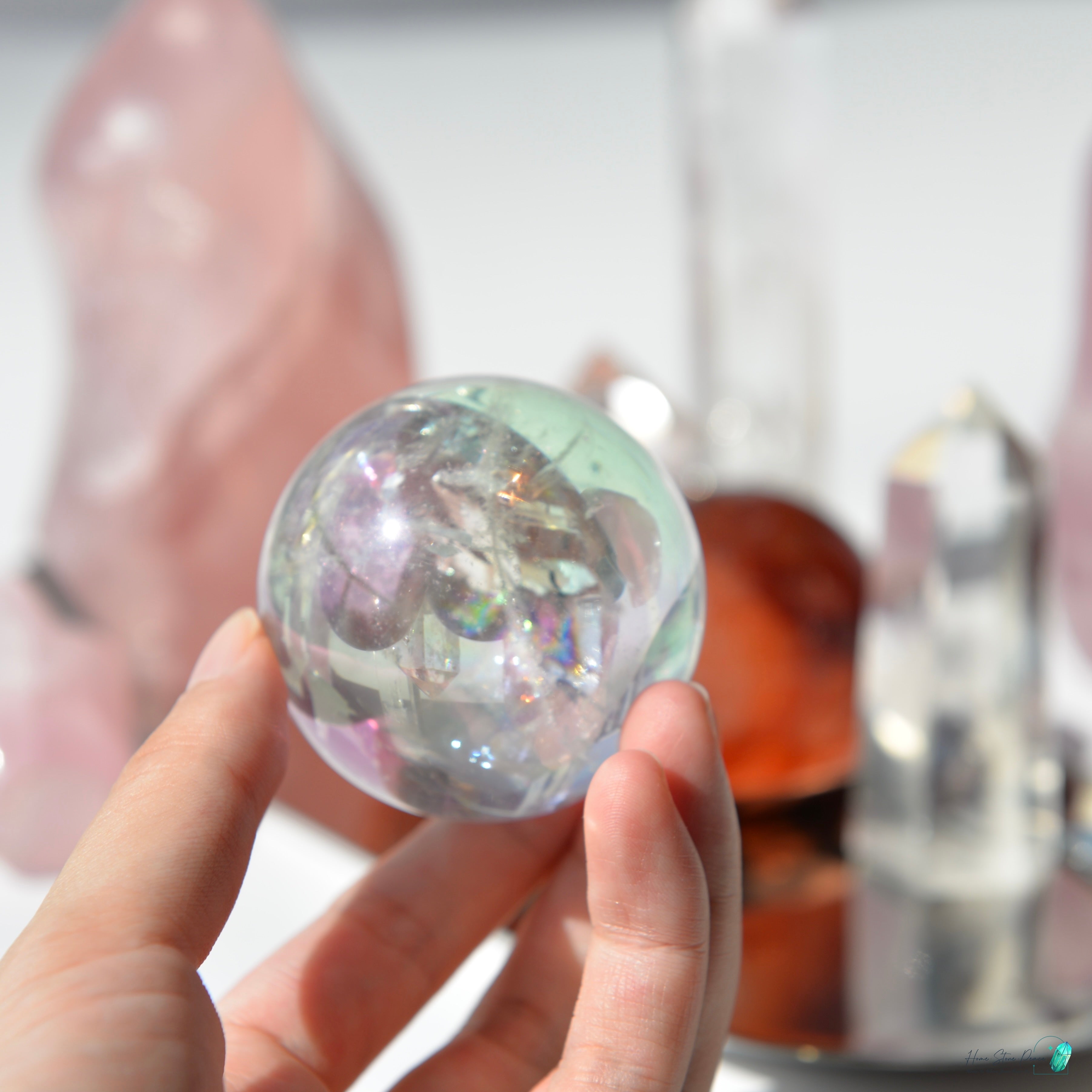 Aura Clear Quartz Sphere 天使光鍍彩白水晶球