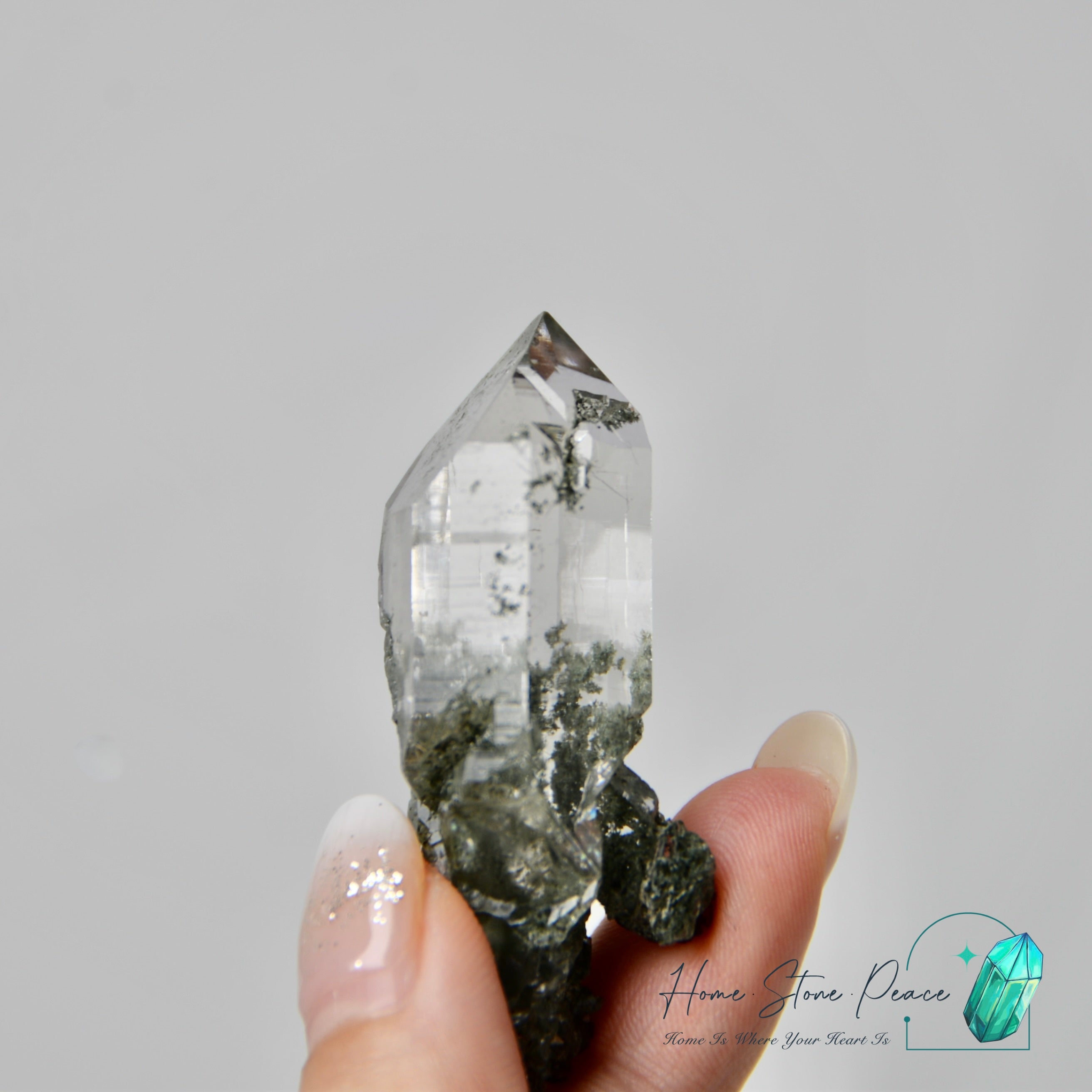 喜馬拉雅山綠幽靈共生水晶 Himalayan Quartz with Green Phantom (Chlorite)