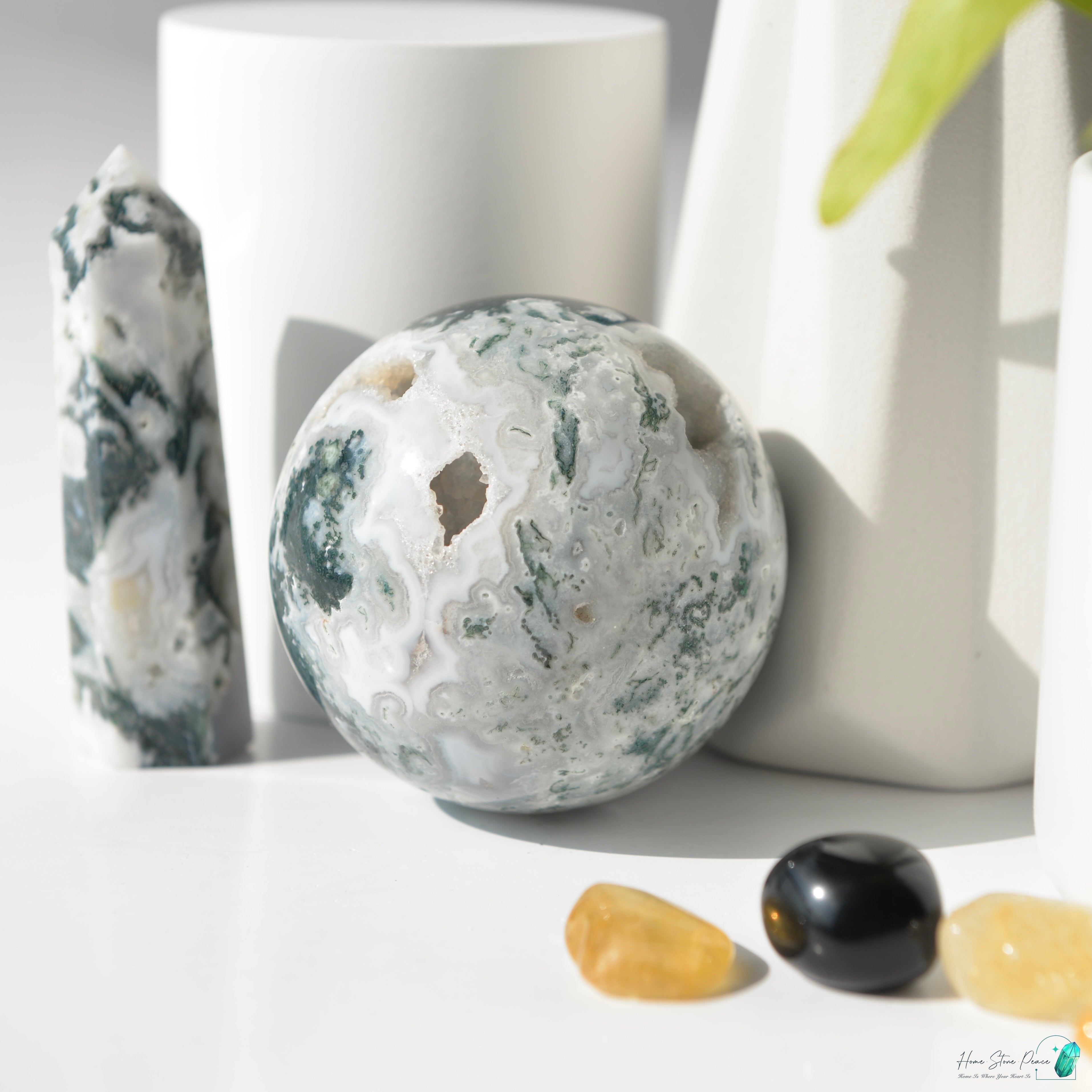 水草瑪瑙球 Moss Agate Sphere