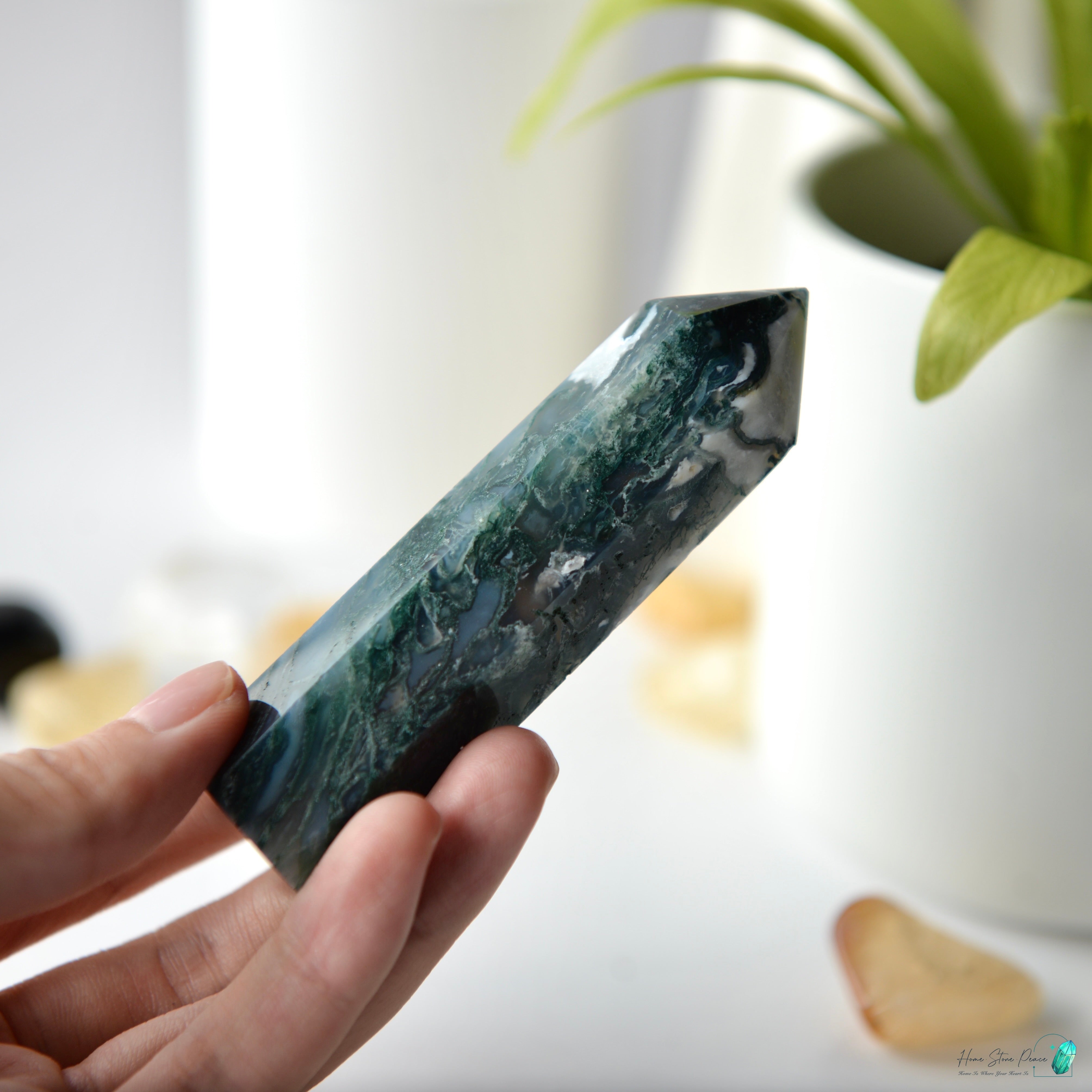 水草瑪瑙柱 Moss Agate Tower