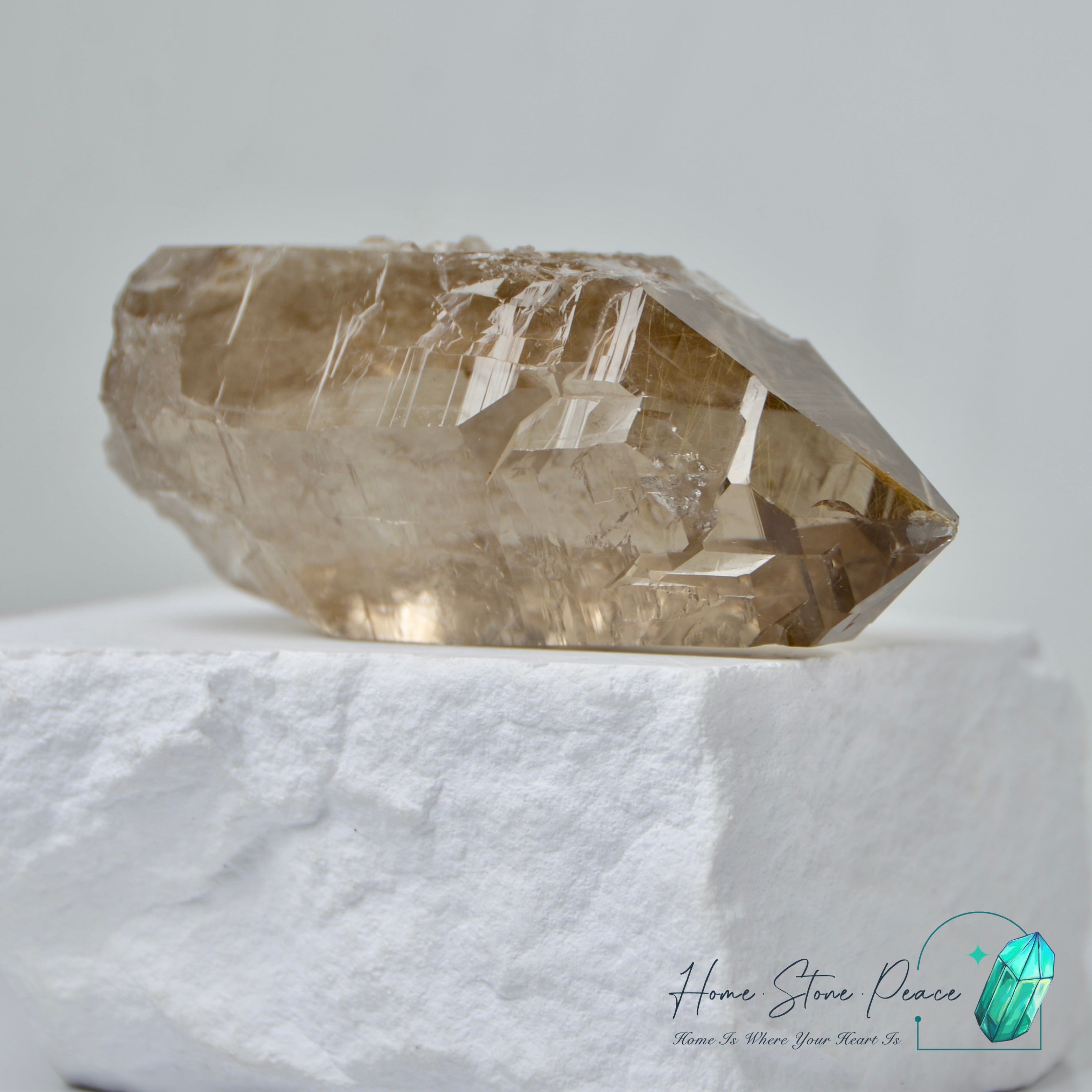 Smoky Quartz with Gold Rutile 茶晶金髮晶共生